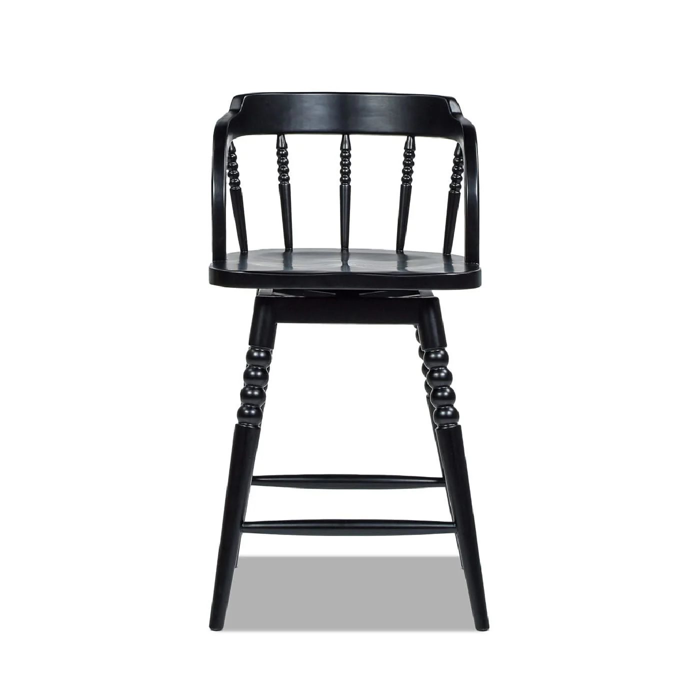 Breda - Turned Bubble Spindle Low Back Counter Stool - Black - Image 4