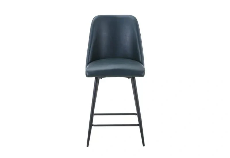 Brennan Blueberry 24 Inch Counter Height Bar Stool with Faux Leather Upholstery