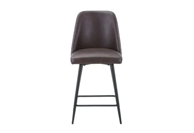 Brennan Dark Brown 24 Inch Counter Height Bar Stool with Faux Leather Upholstery