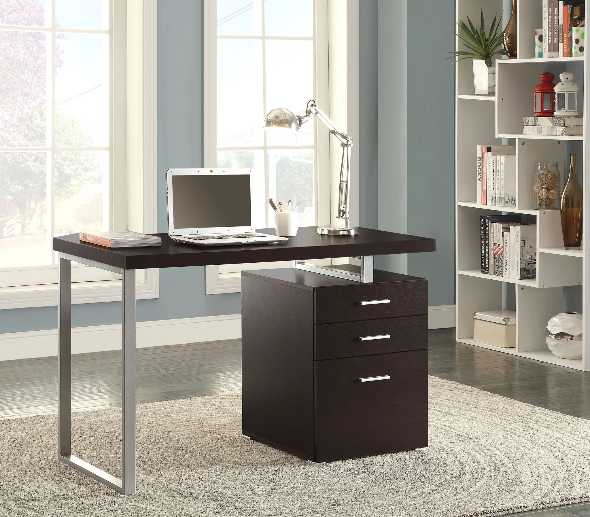 Brennan 47-inch 3-drawer Office Computer Desk Cappuccino - Image 3