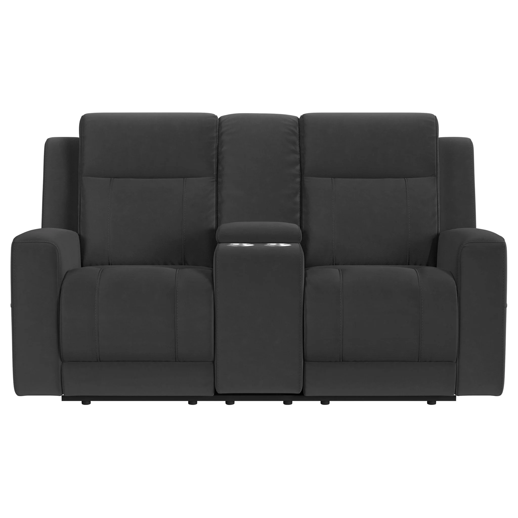 Brentwood Upholstered Reclining Loveseat Dark Charcoal - Image 4