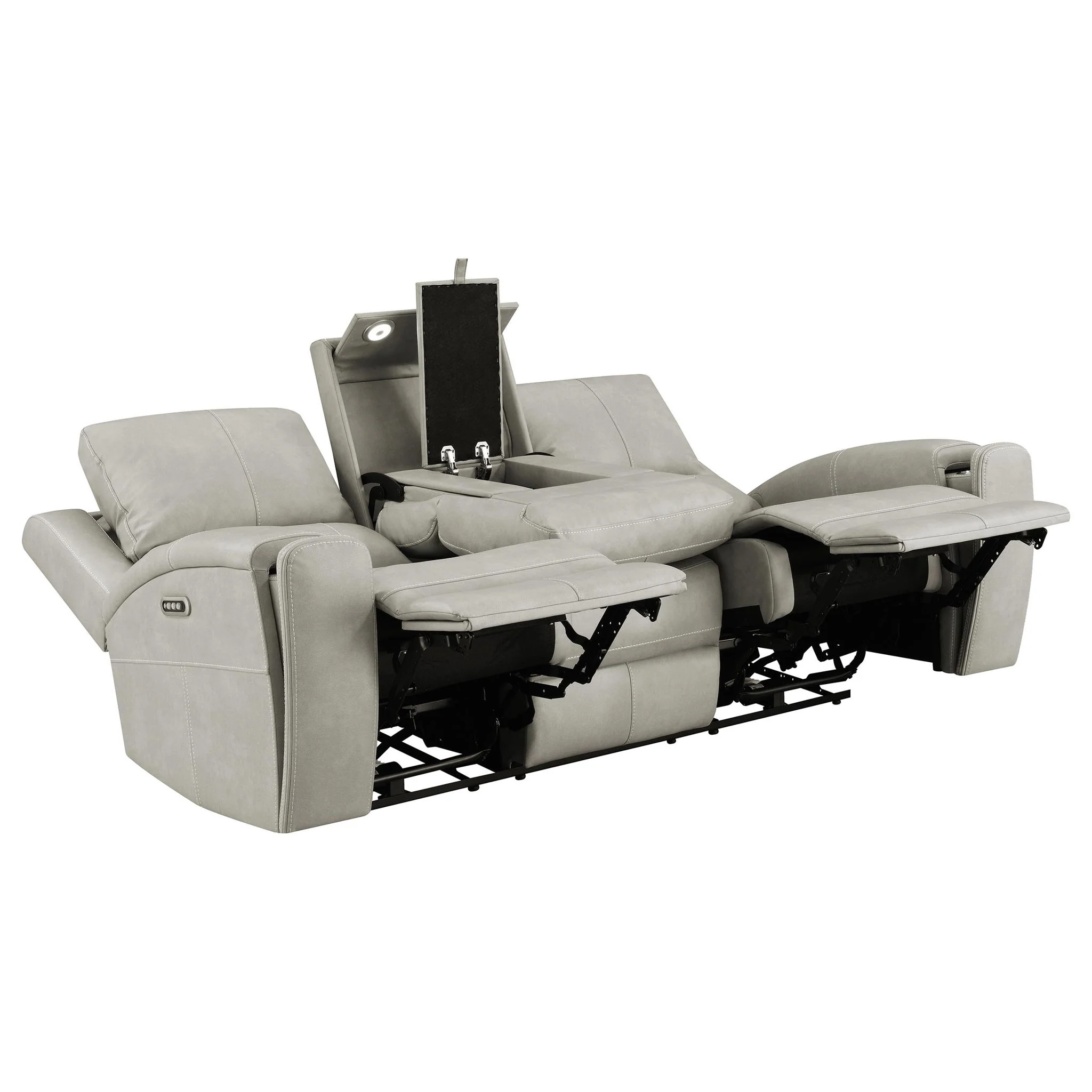 Brickston 3-piece Triple Power Reclining Sofa Set Grey - Image 4