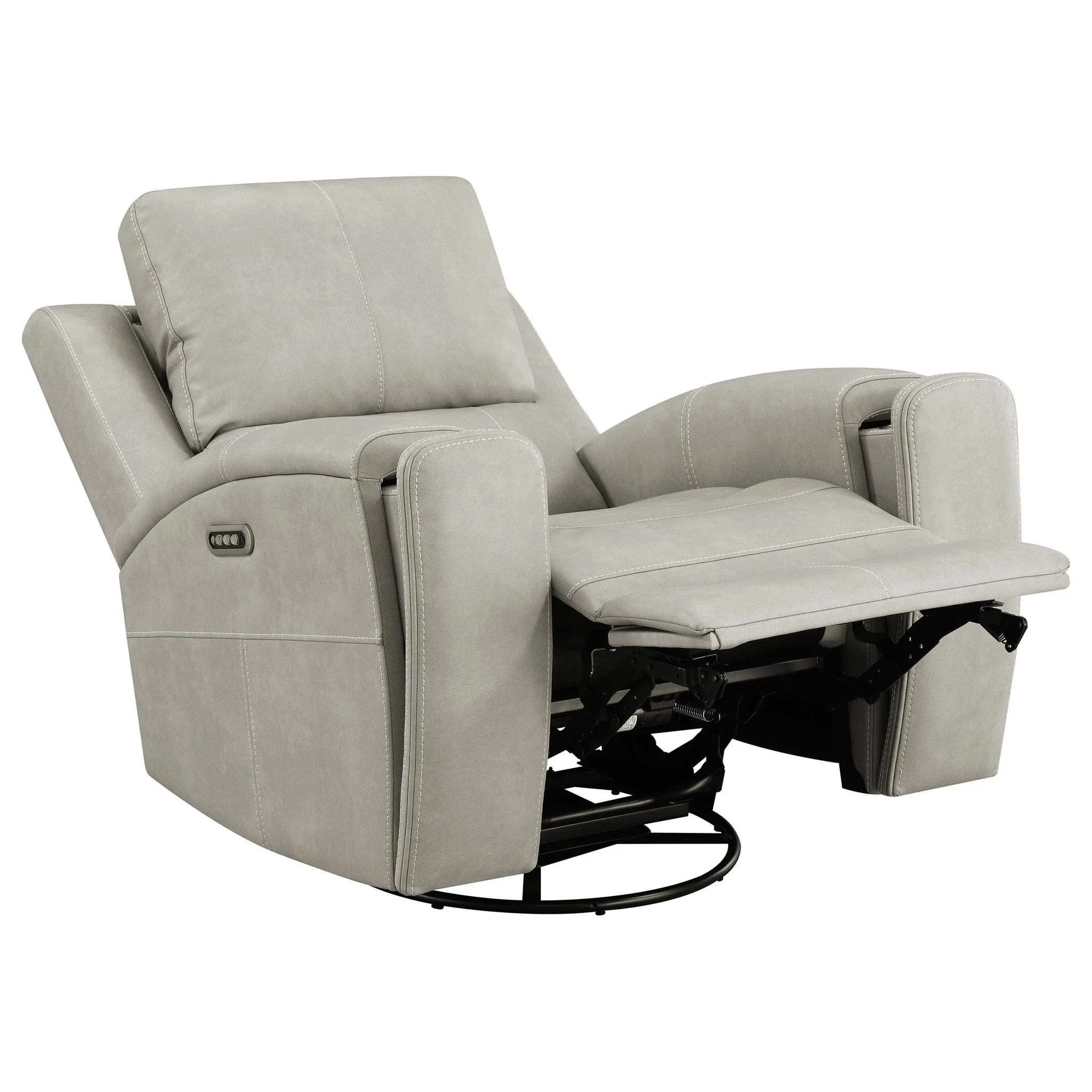 Brickston Triple Power Swivel Glider Recliner Grey - Image 2