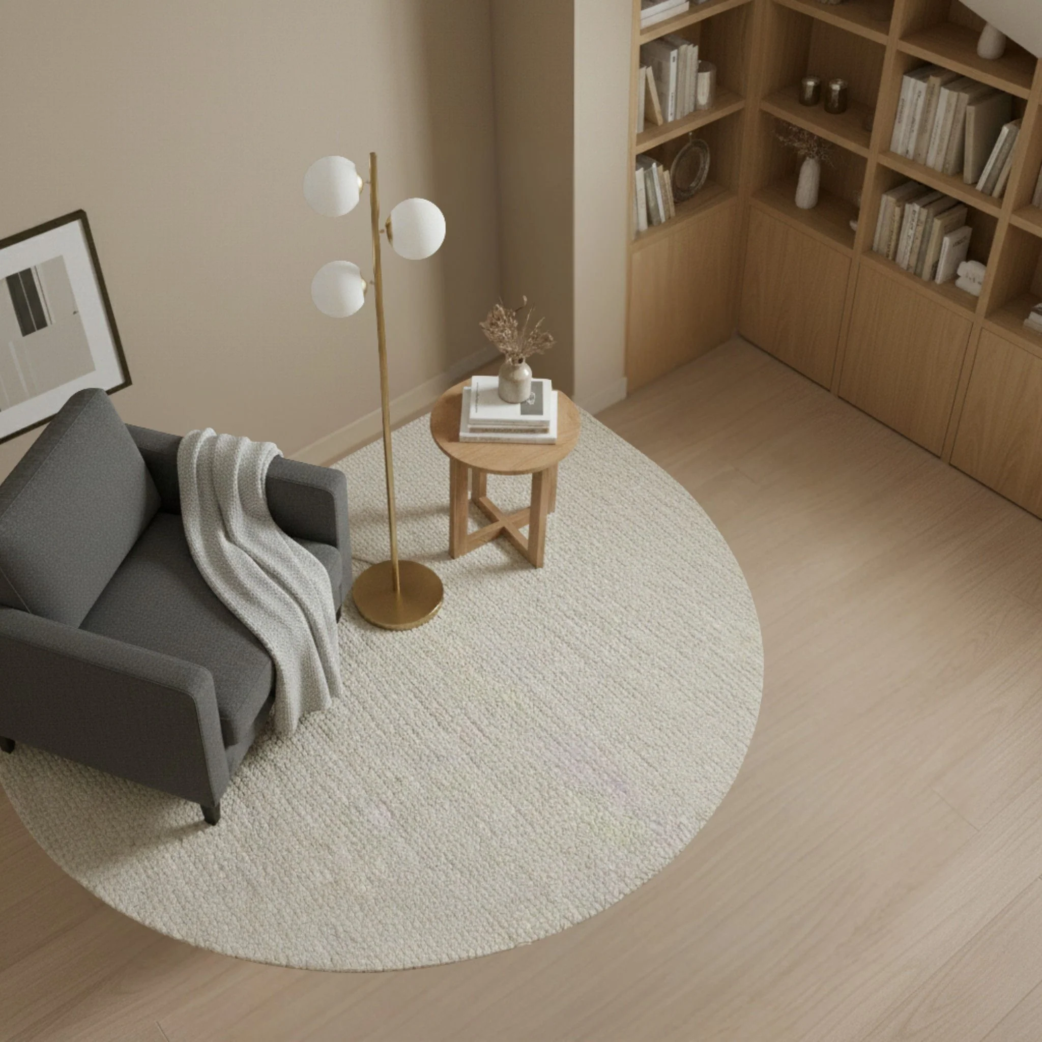 Brilliance - Modern Floor Lamp, Opal Shades And Round Base - Clear / Gold - Image 2
