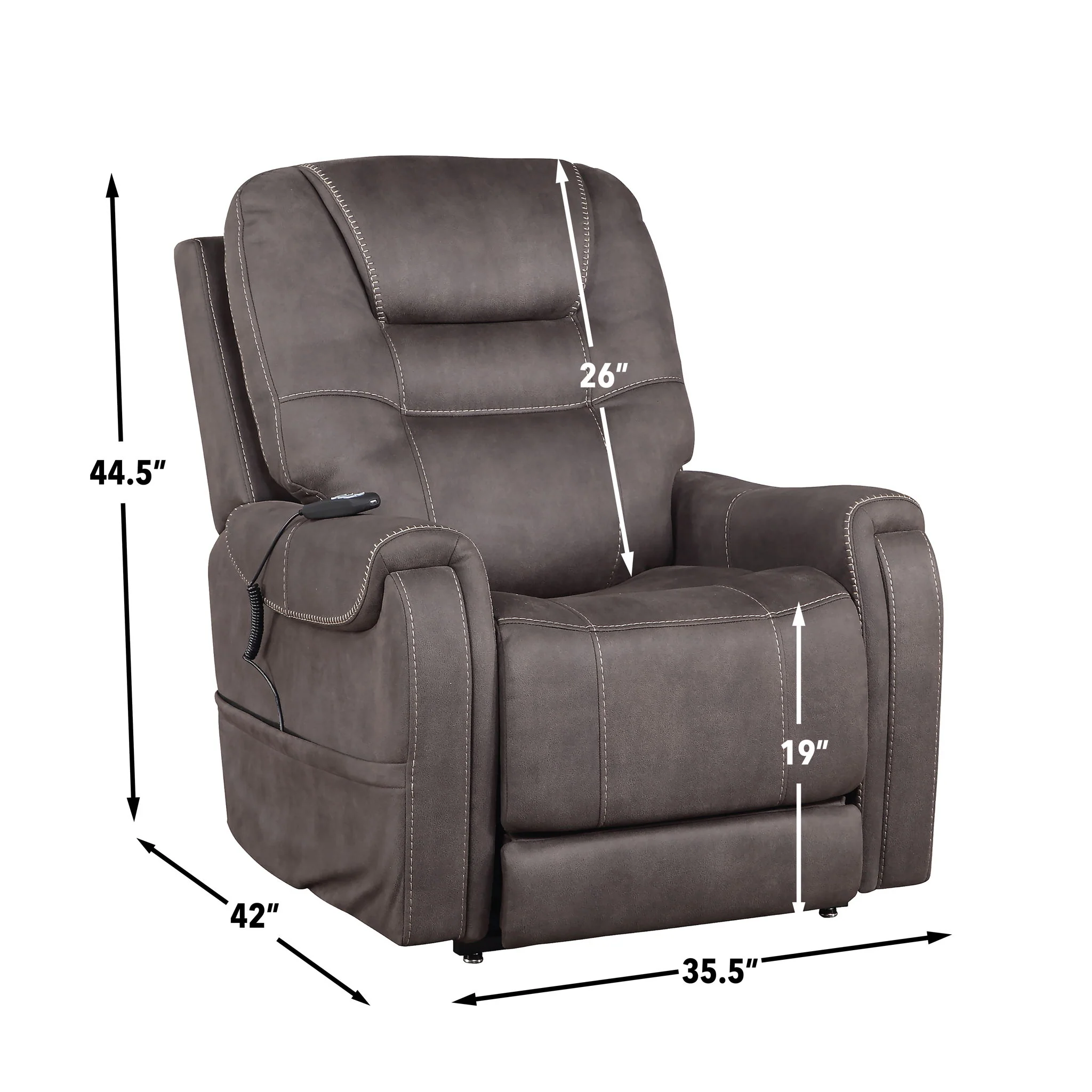 Brisbane - Power Lift Chair - Dark Gray - Image 3