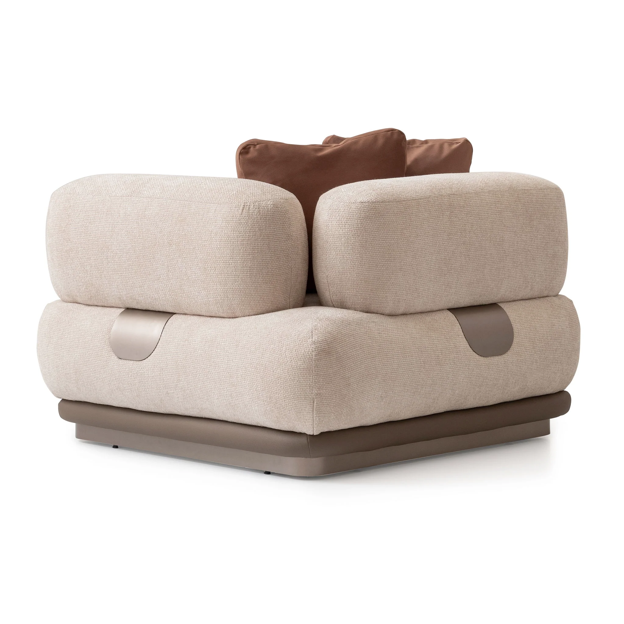 Bristol Point - Corner Chair - Fawn / Saddle Brown - Image 4