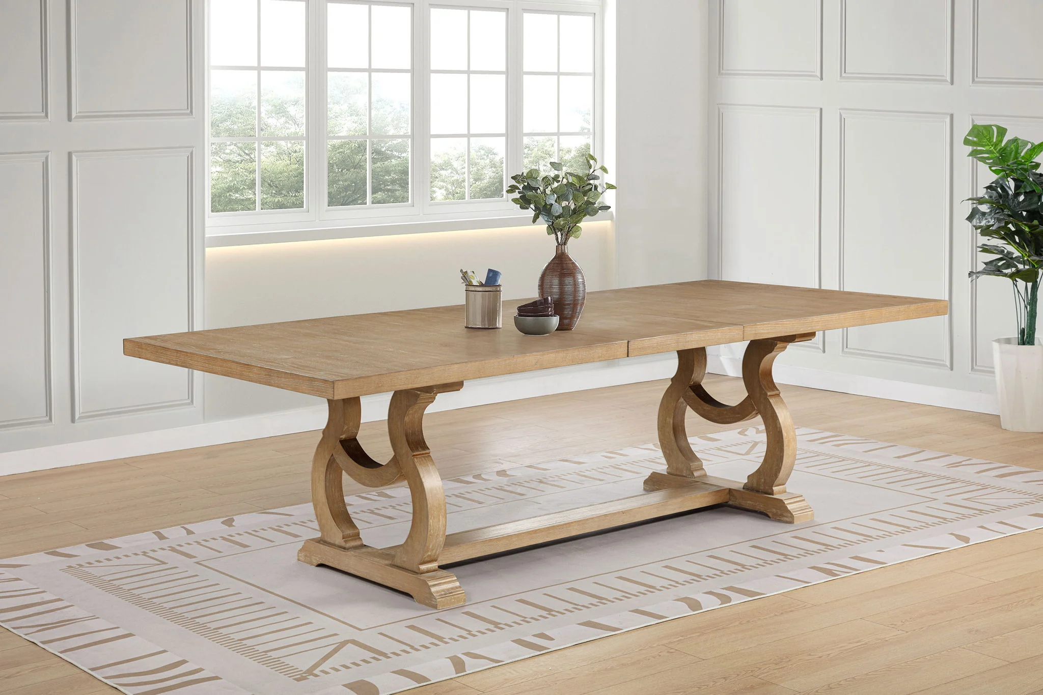Brockway 104-inch Extension Leaf Dining Table Barley Brown - Image 3