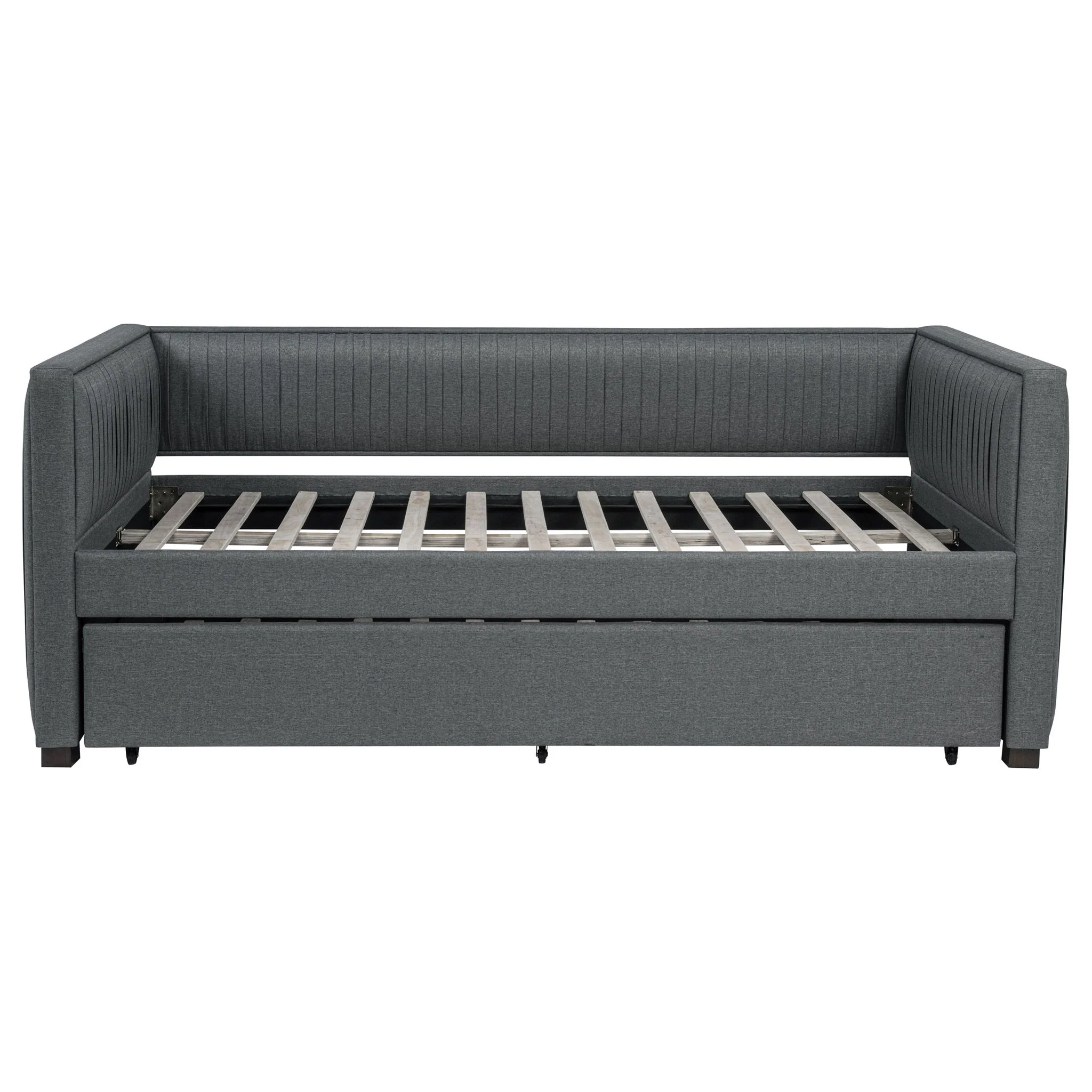 Brodie Upholstered Twin Daybed with Trundle Grey - Image 3