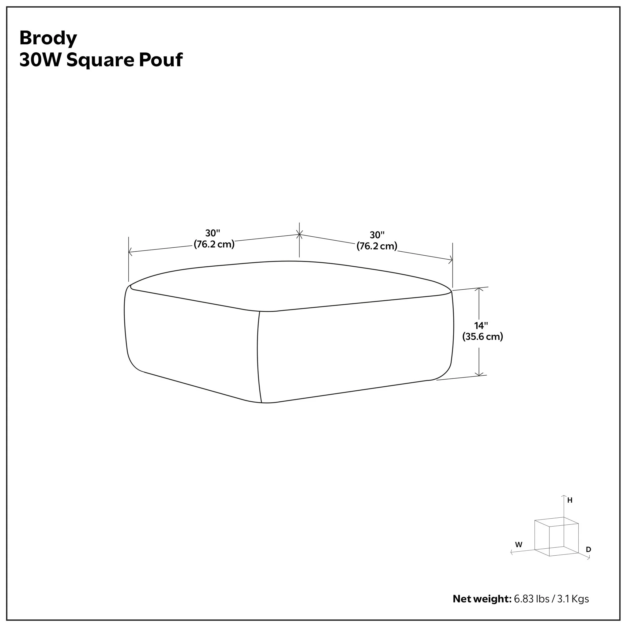 Brody - Large Square, Coffee Table Pouf - Image 17