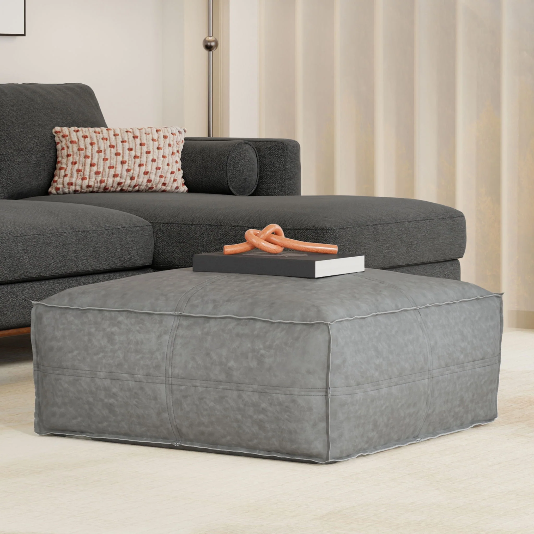 Brody - Large Square, Coffee Table Pouf - Image 18