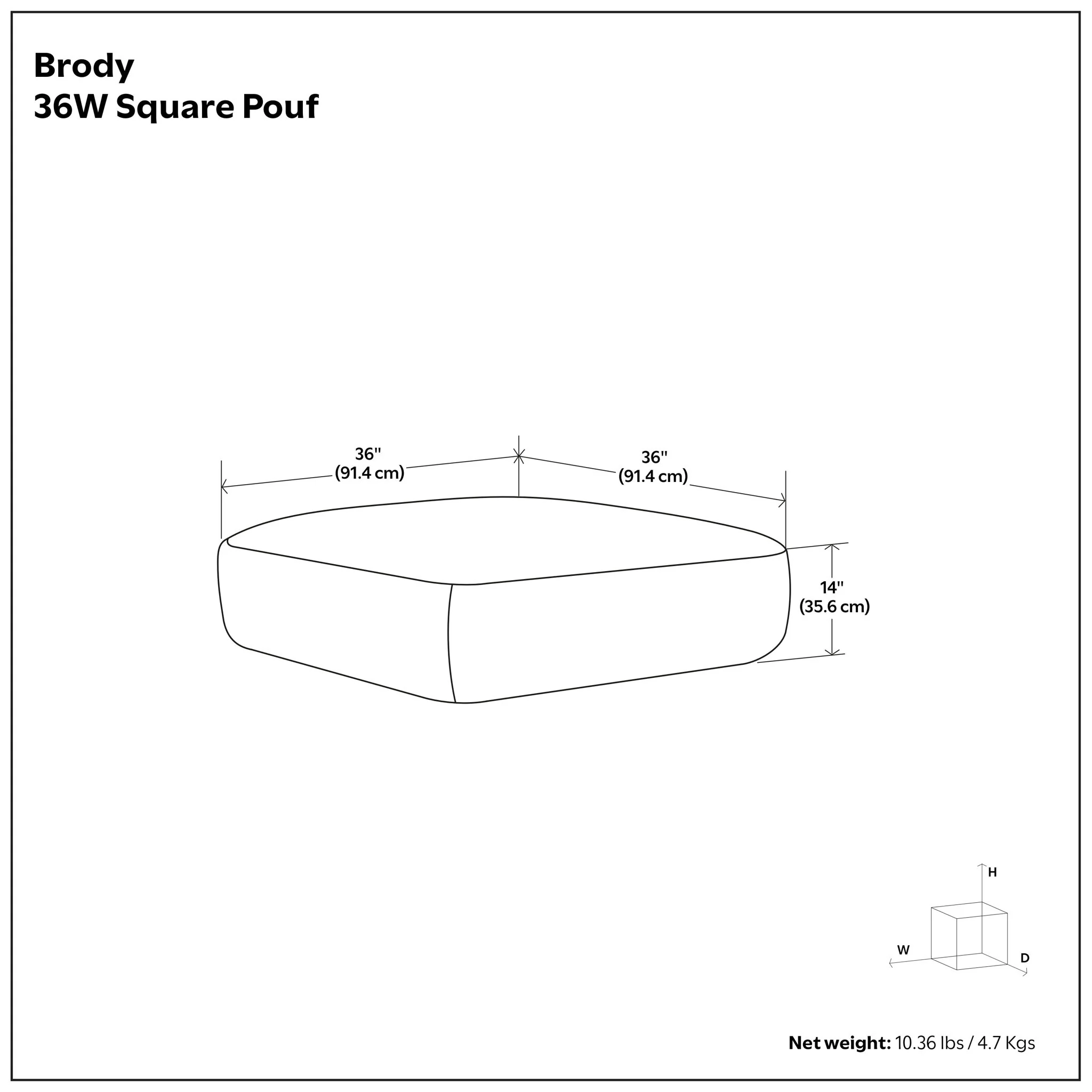Brody - Large Square, Coffee Table Pouf - Image 23
