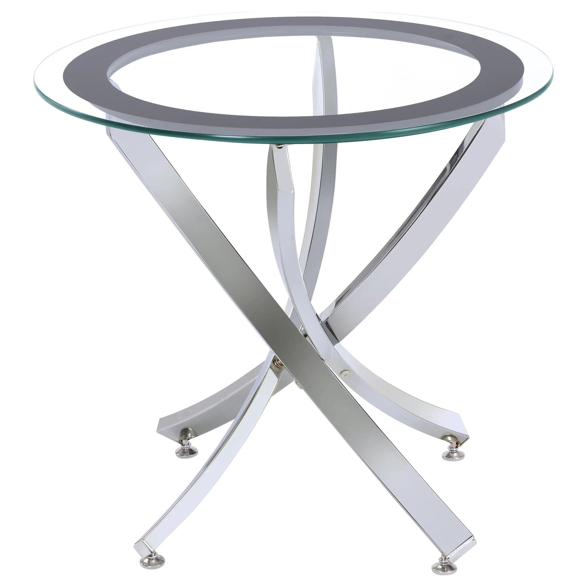 Brooke 3-piece Round Coffee and End Table Set Chrome - Image 2