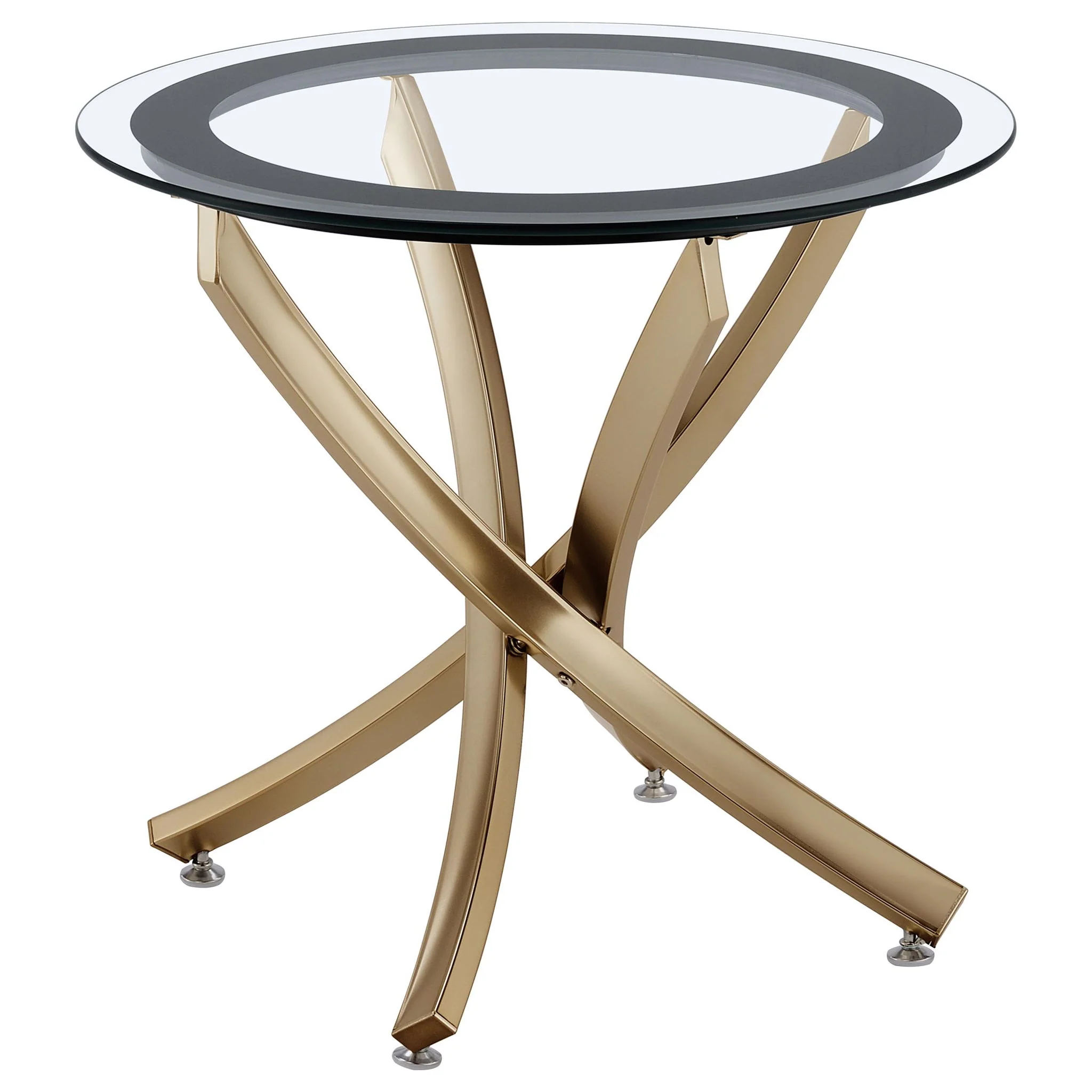 Brooke 3-piece Round Coffee and End Table Set Rose Brass - Image 3