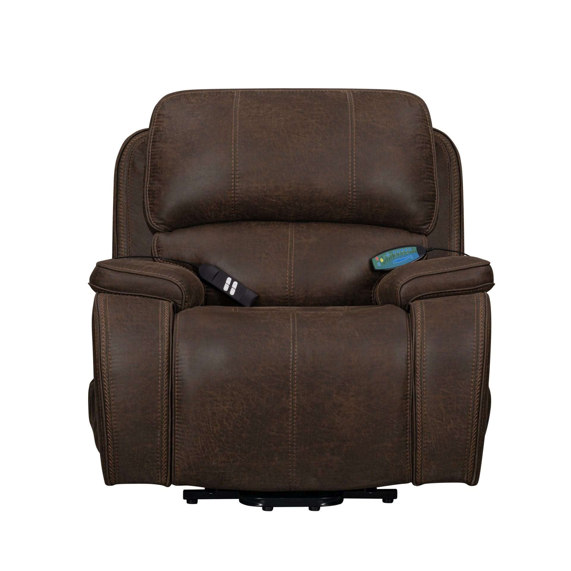Brookings - Power Lift Recliner With Heat & Massage - Brown - Image 3
