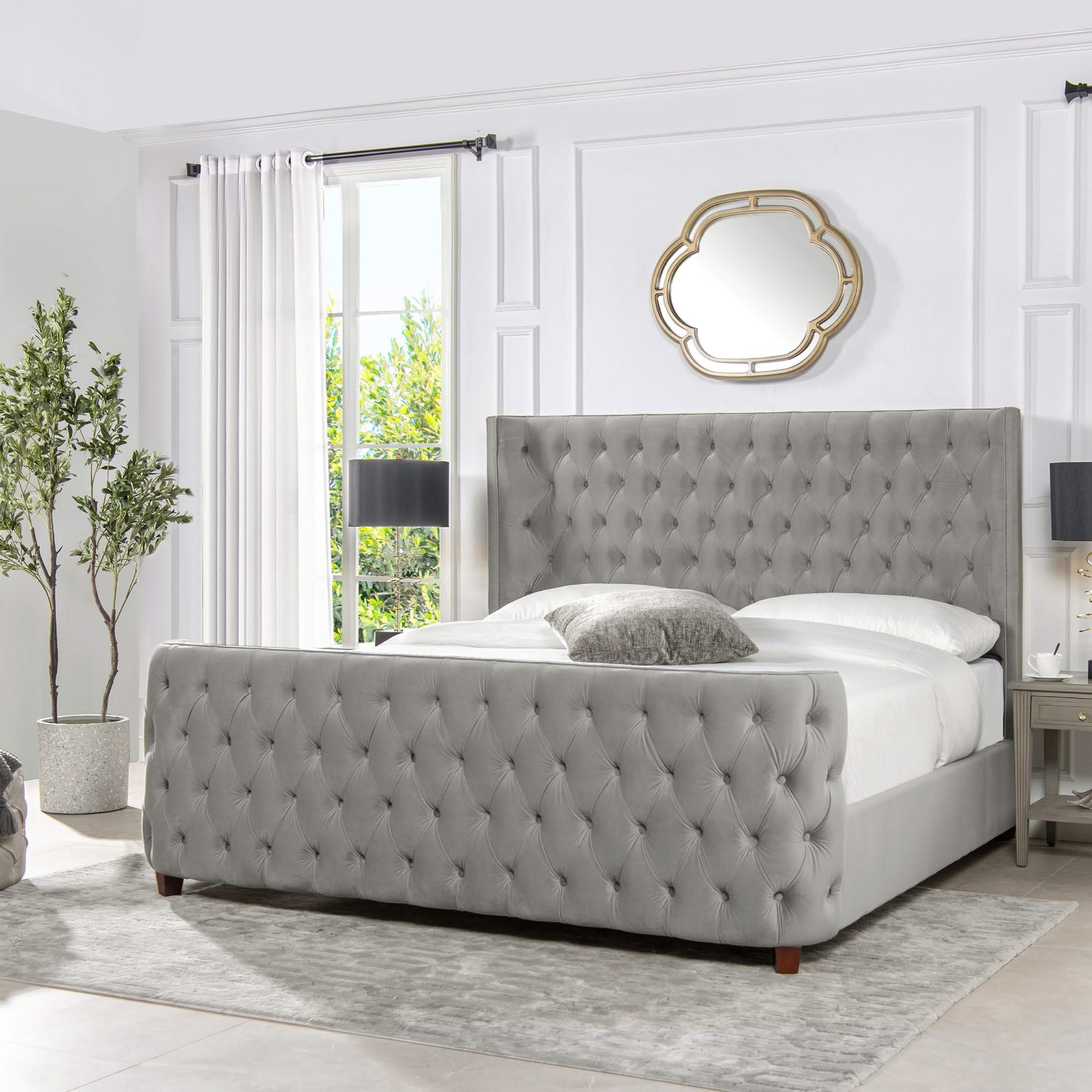 Brooklyn - Tufted Panel Bed Headboard And Footboard Set - Image 3