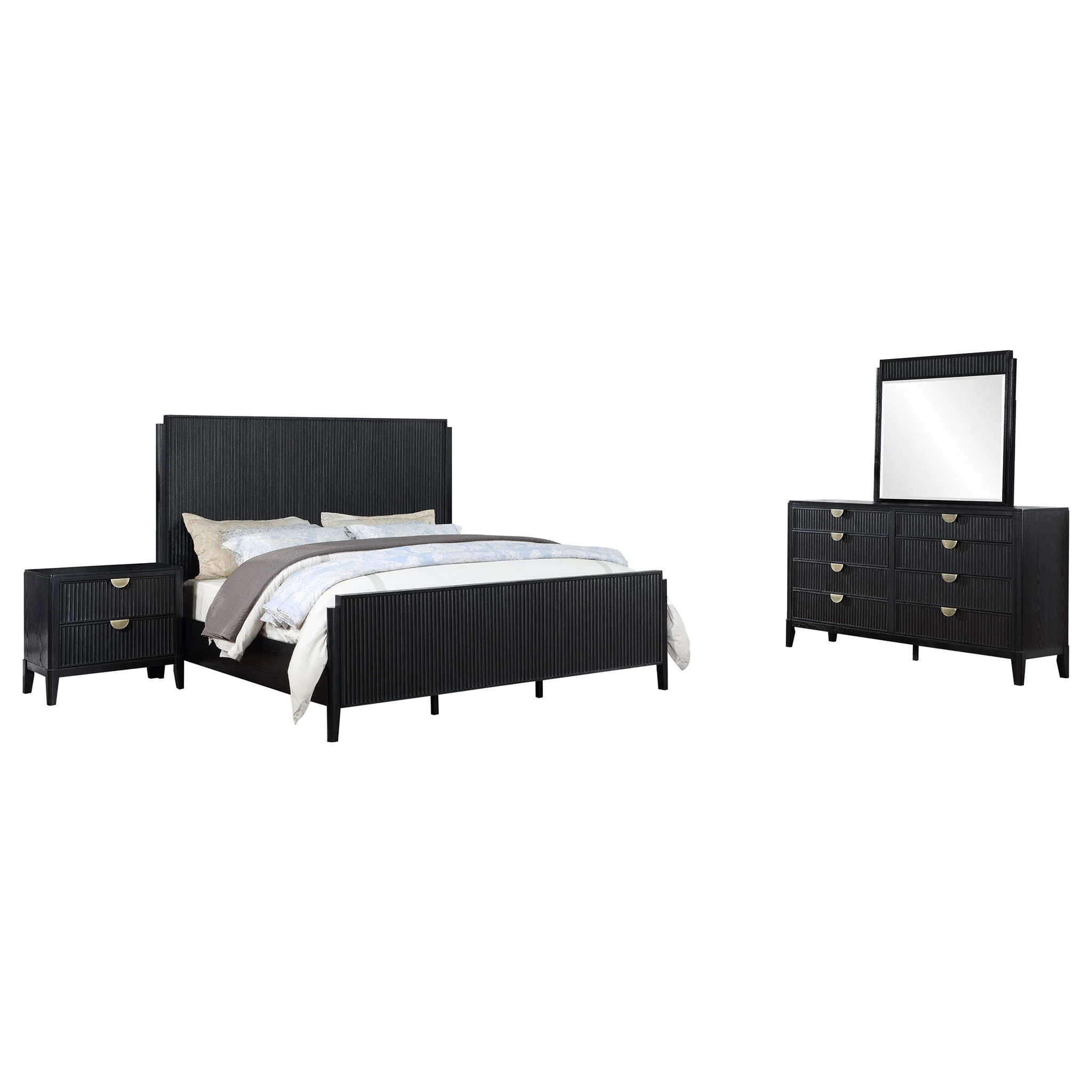 Brookmead 4-piece Eastern King Bedroom Set Black - Image 2