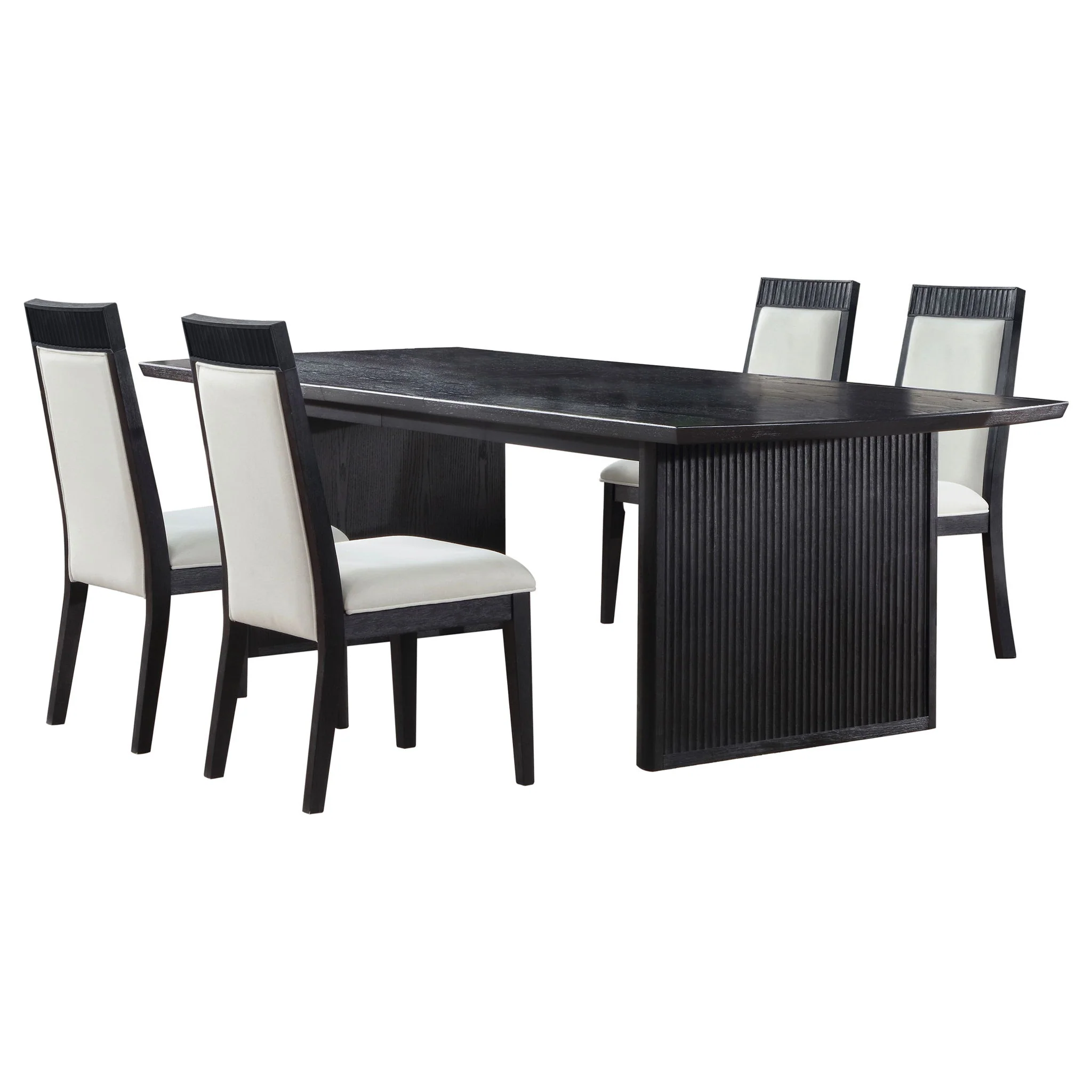 Brookmead 5-piece Extension Leaf Dining Table Set Black - Image 3