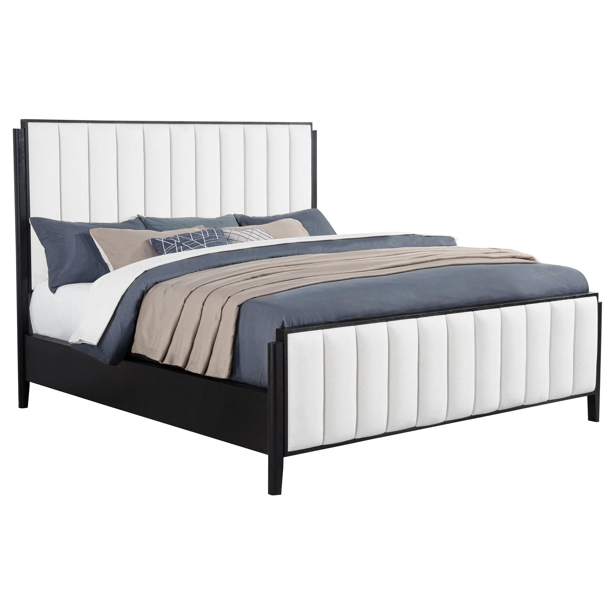 Brookmead 60-inch Upholstered California King Bed Black - Image 3