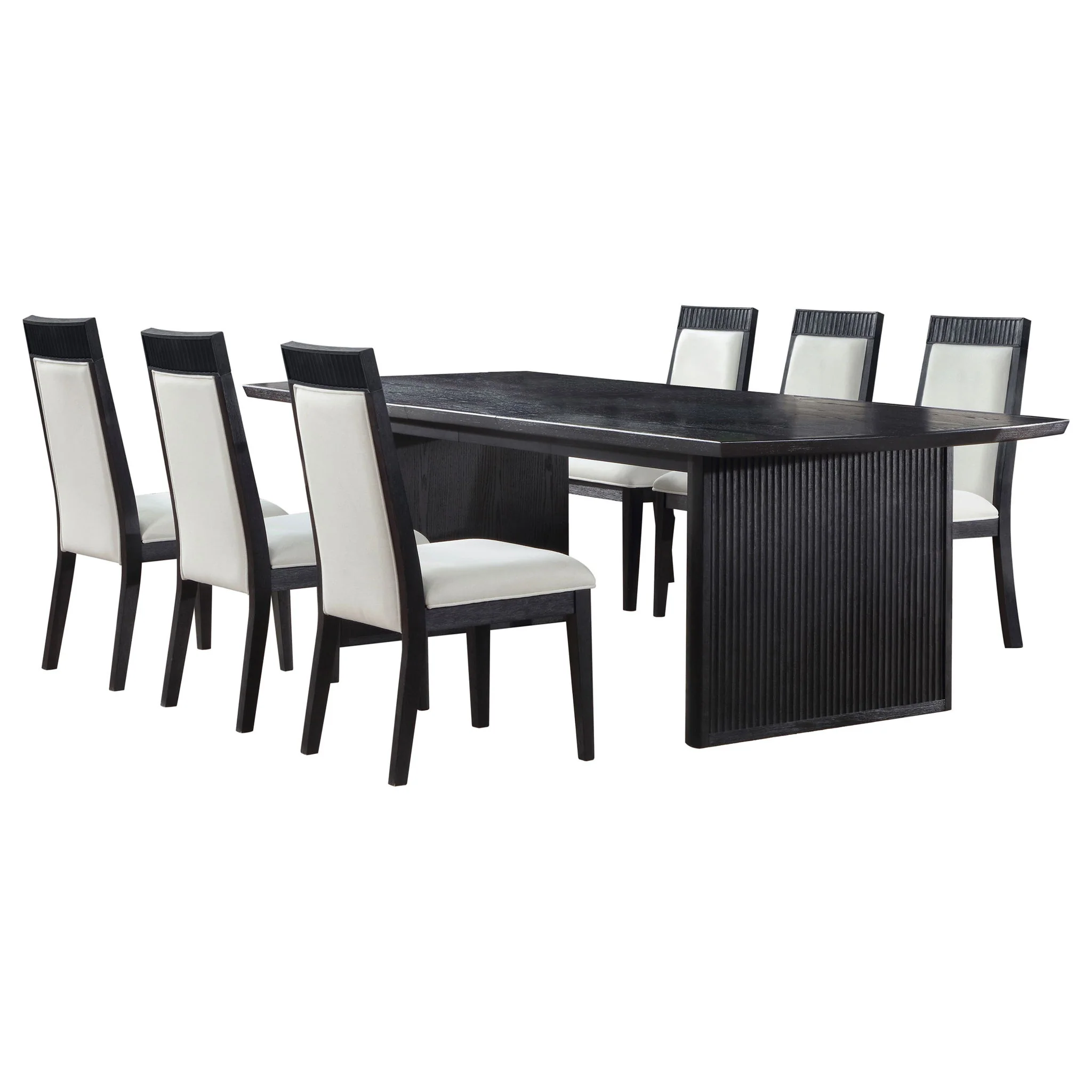 Brookmead 7-piece Extension Leaf Dining Table Set Black - Image 3
