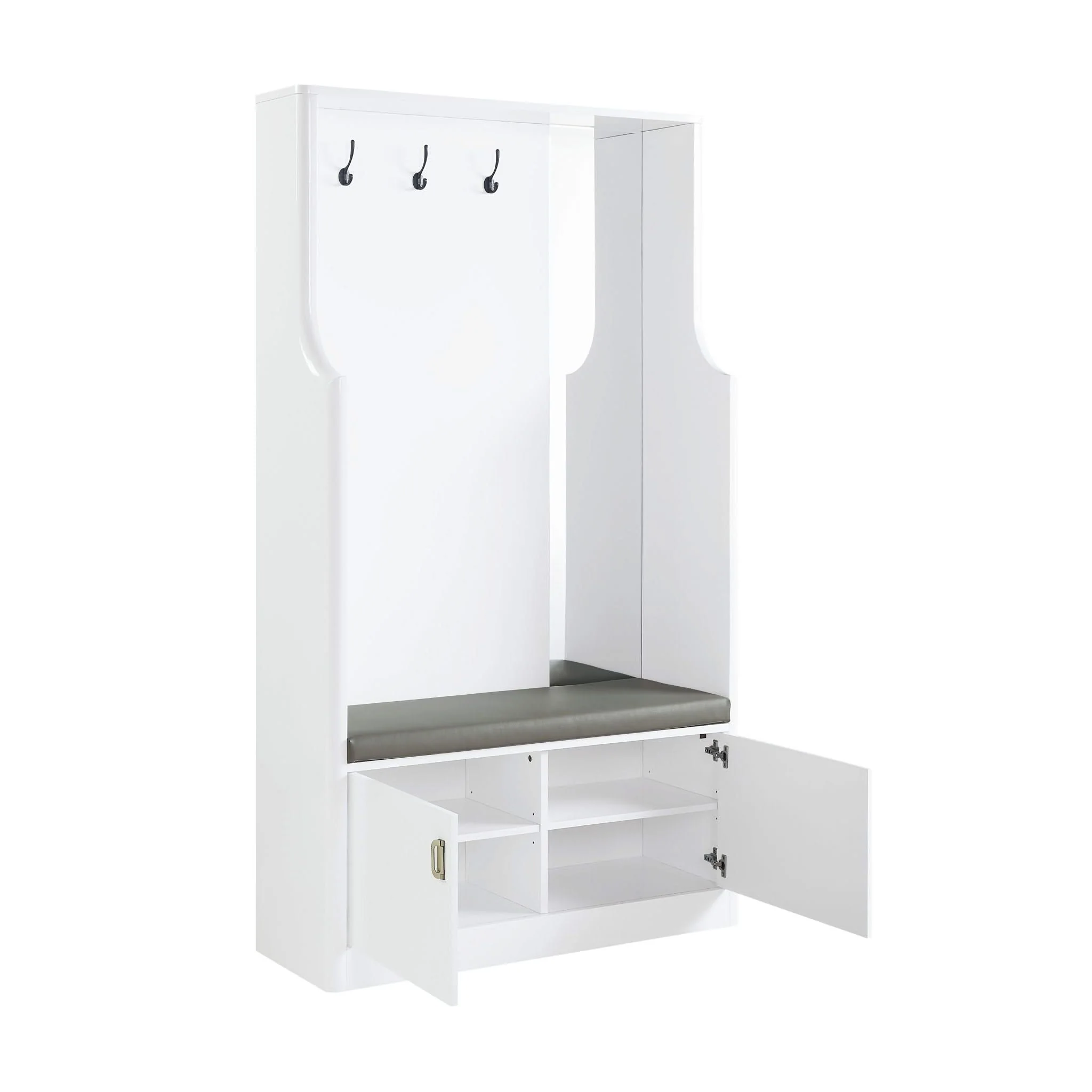 Buck II - High Gloss Hall Tree - White - Image 2
