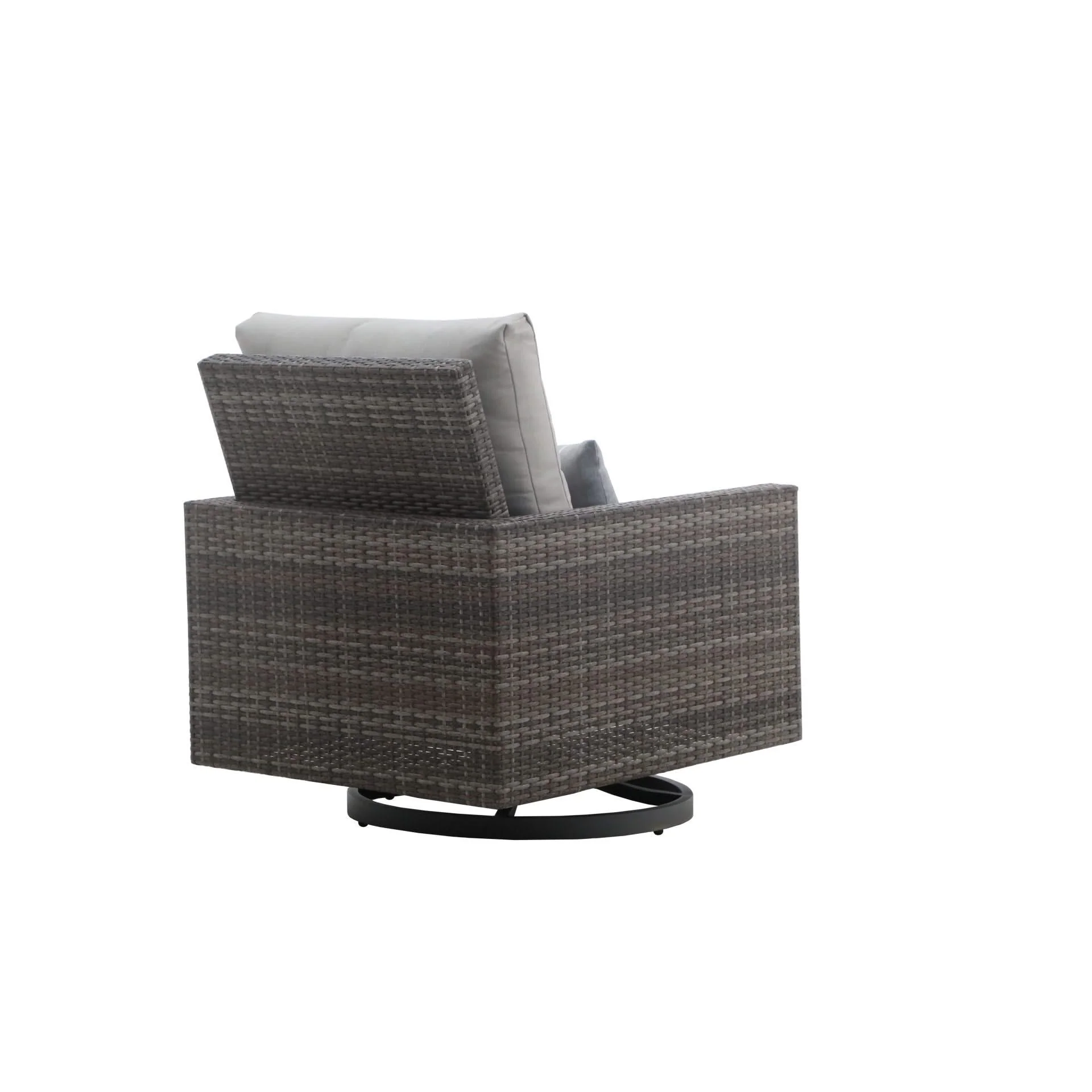 Bungalow - Patio Swivel Club Chair With Accent Pillow (Set of 2) - Gray - Image 2