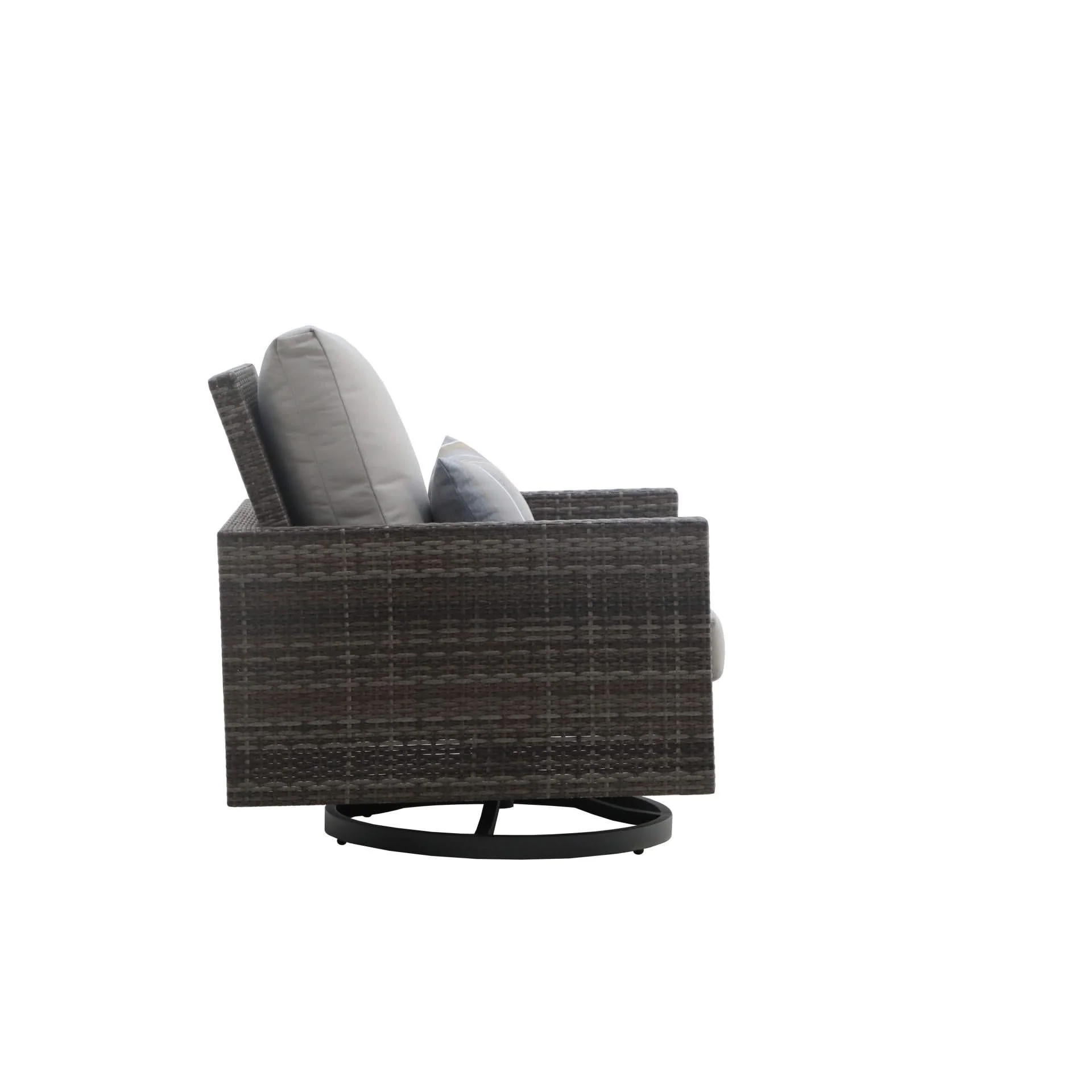 Bungalow - Patio Swivel Club Chair With Accent Pillow (Set of 2) - Gray - Image 4
