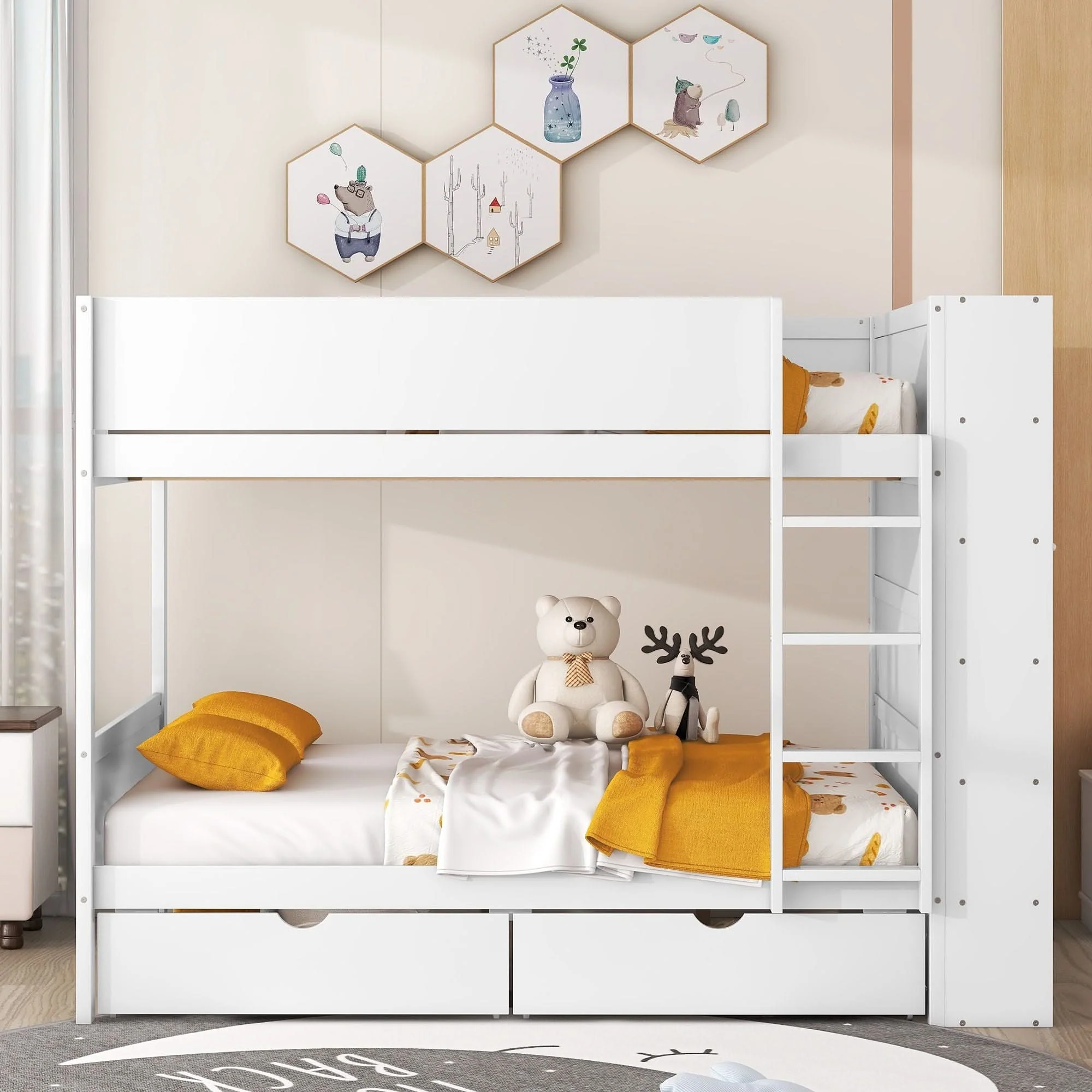 Bunk Bed With 2 Drawers And Multi Layer Cabinet - Image 3
