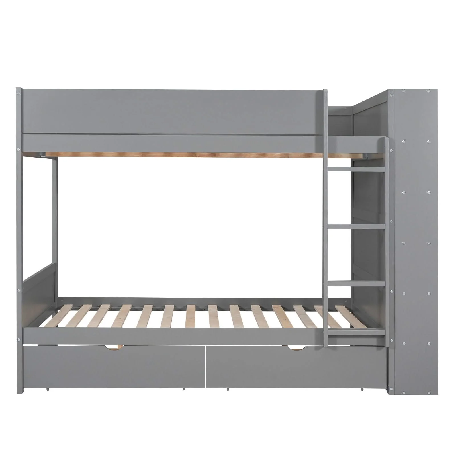 Bunk Bed With 2 Drawers And Multi Layer Cabinet - Image 5