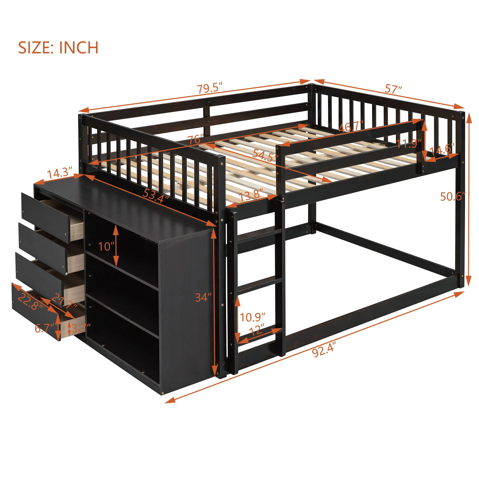 Bunk Bed With 4 Drawers And 3 Shelves - Image 11