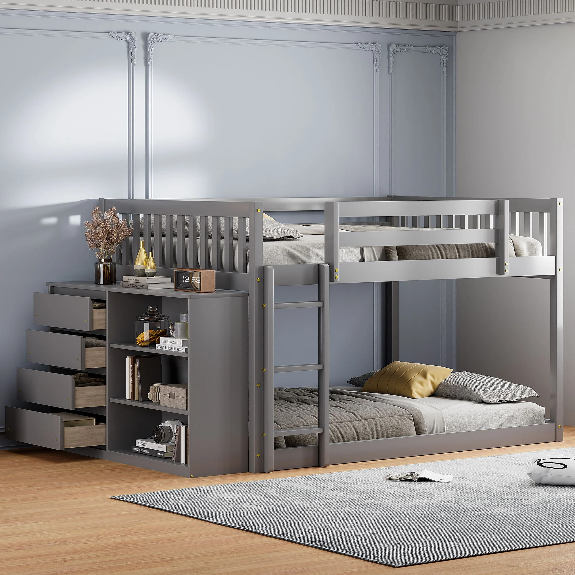 Bunk Bed With 4 Drawers And 3 Shelves - Image 12
