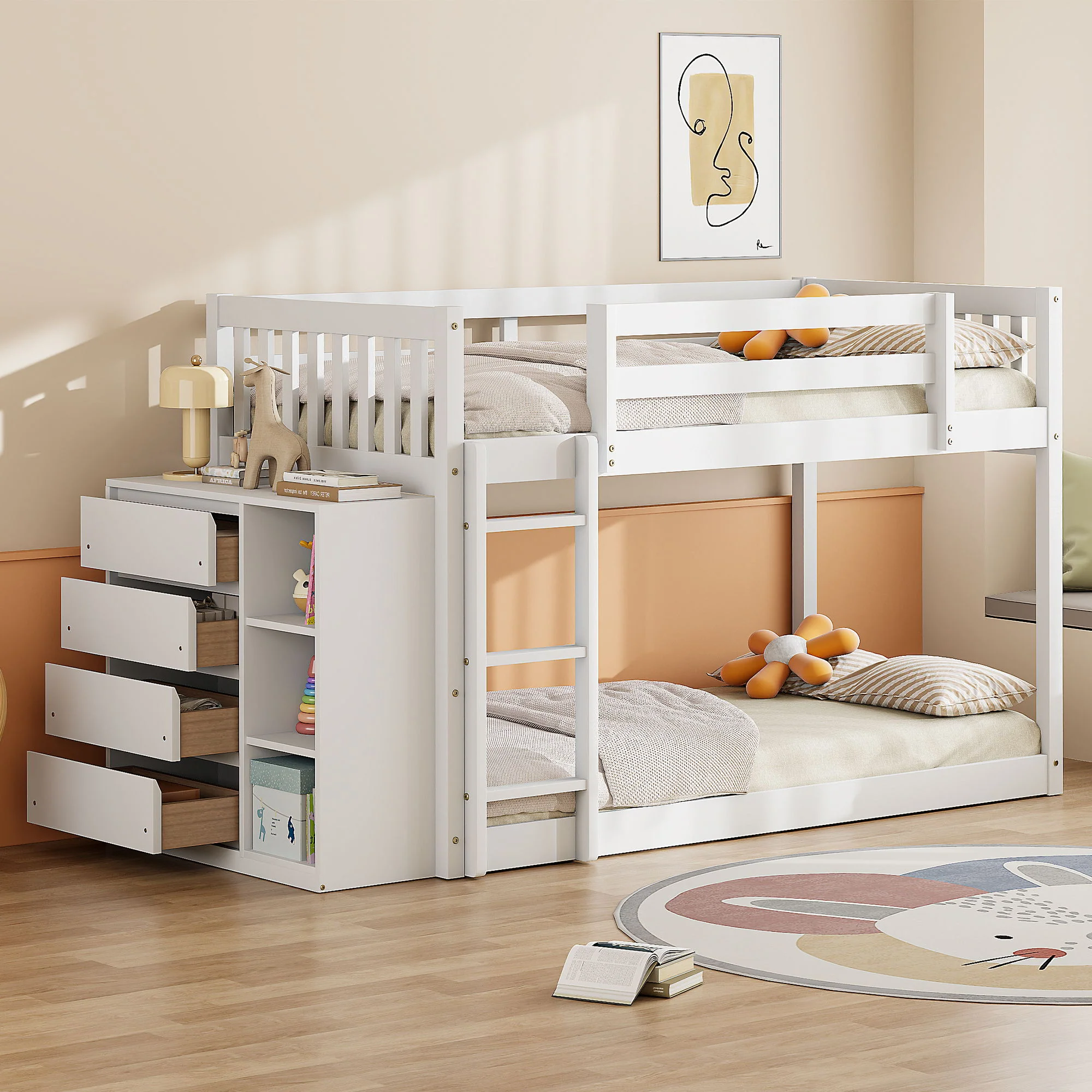 Bunk Bed With 4 Drawers And 3 Shelves - Image 13
