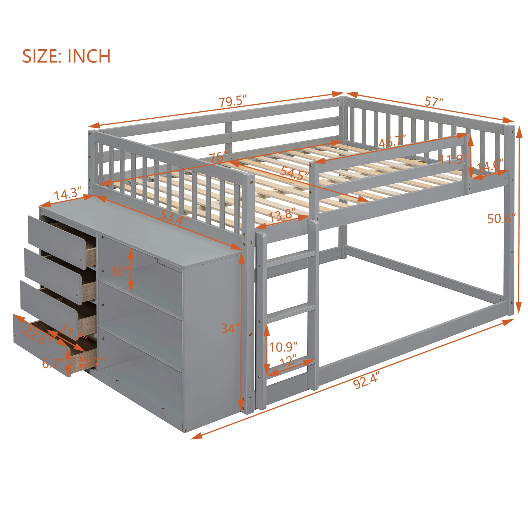 Bunk Bed With 4 Drawers And 3 Shelves - Image 17