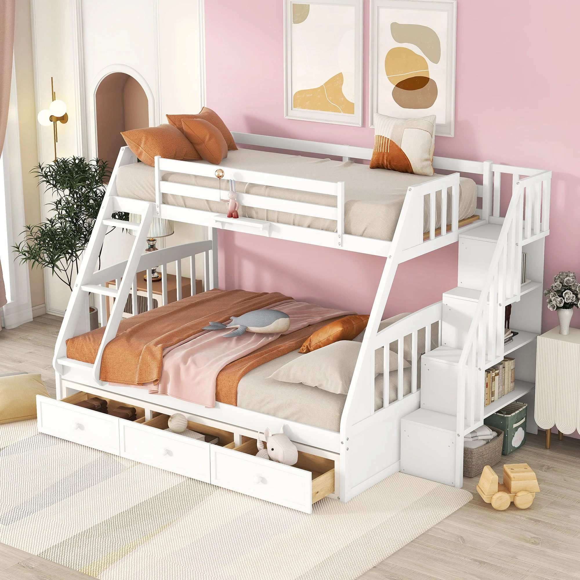 Bunk Bed With Drawers, Ladder And Storage Staircase - Image 4