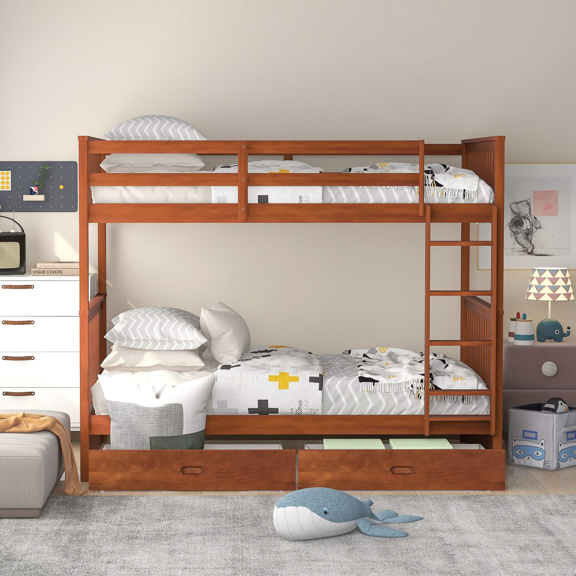 Bunk Bed With Ladders And 2 Storage Drawers - Image 35