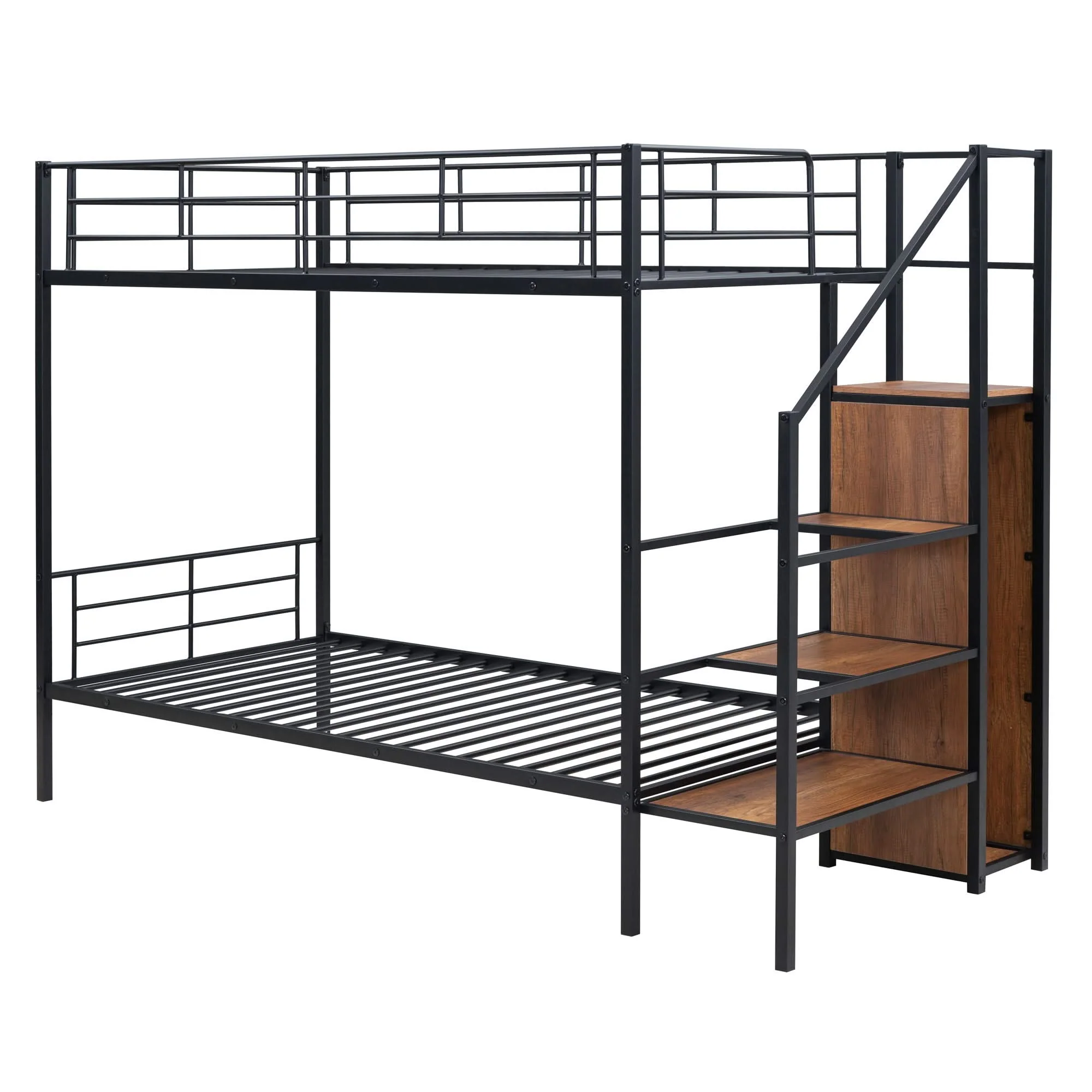 Bunk Bed With Lateral Storage Ladder And Wardrobe - Image 11