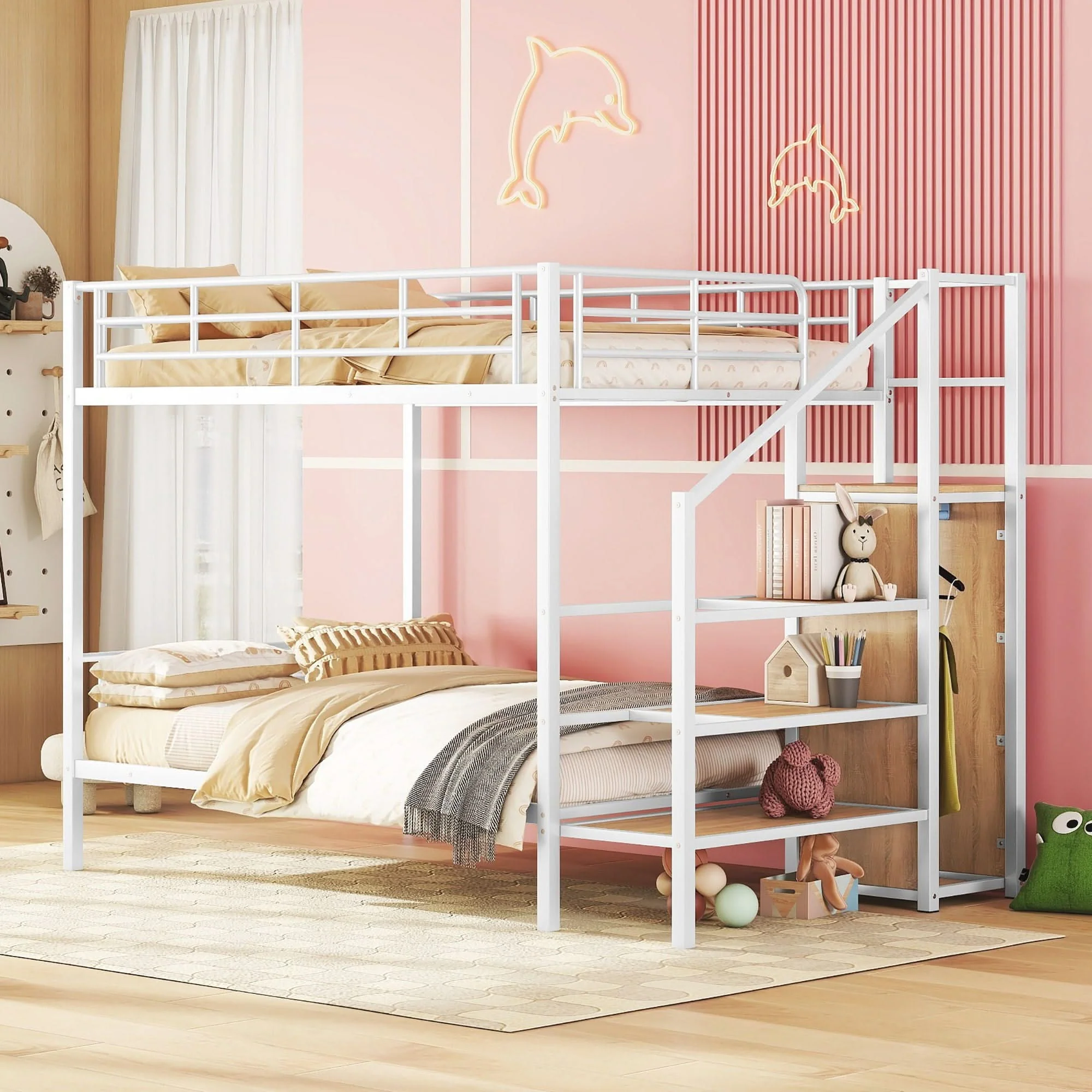 Bunk Bed With Lateral Storage Ladder And Wardrobe - Image 4