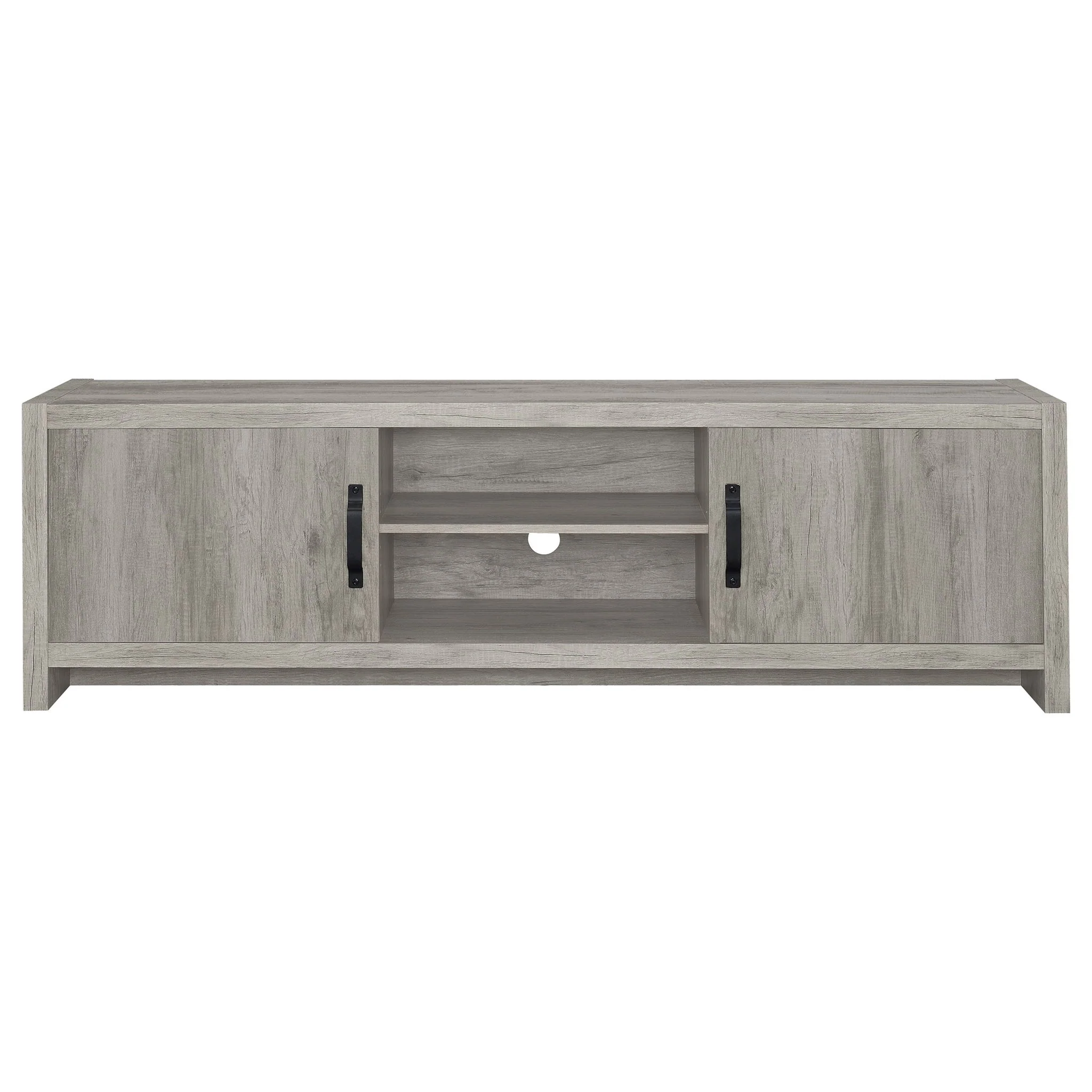 Burke 2-door Engineered Wood 71-inch TV Stand Grey Driftwood - Image 3