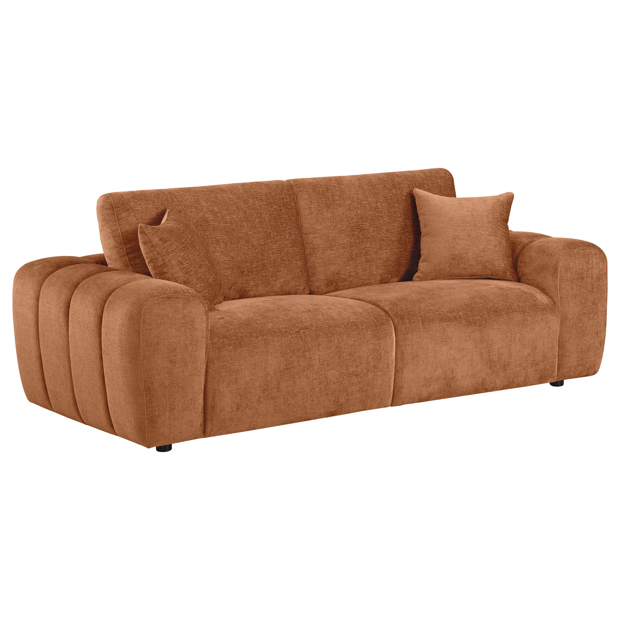 Burnett 4-piece Chenille Upholstered Sofa Set Burnt Orange - Image 4