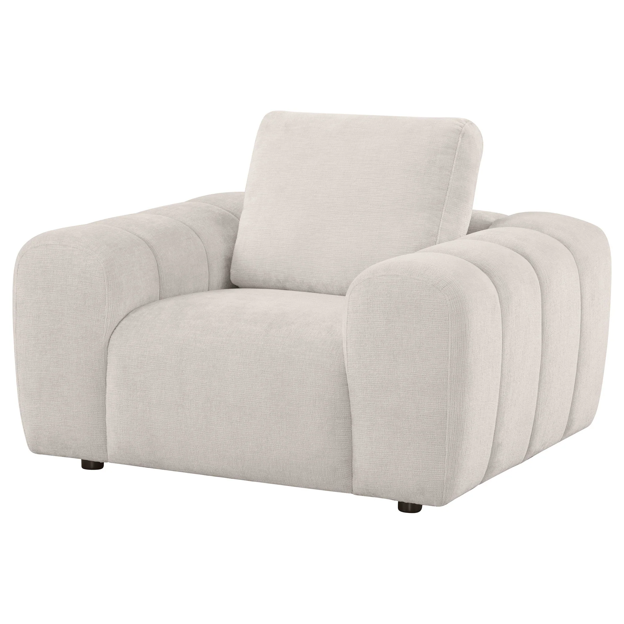 Burnett Chenille Upholstered Accent Chair Ivory - Image 2