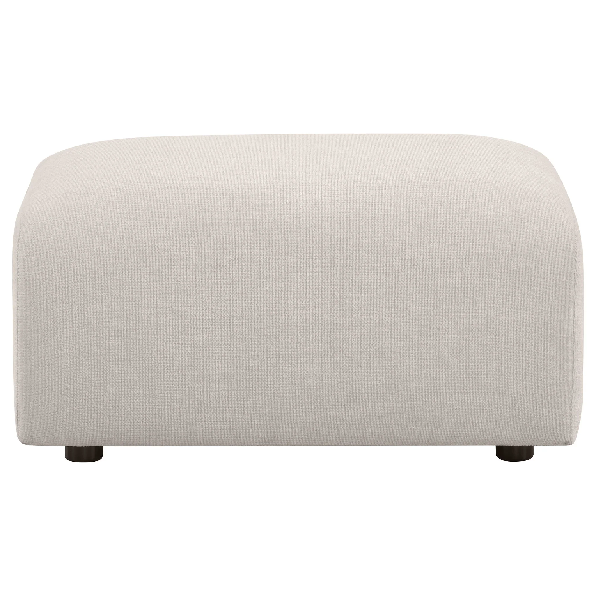 Burnett Chenille Upholstered Ottoman Ivory - Image 3