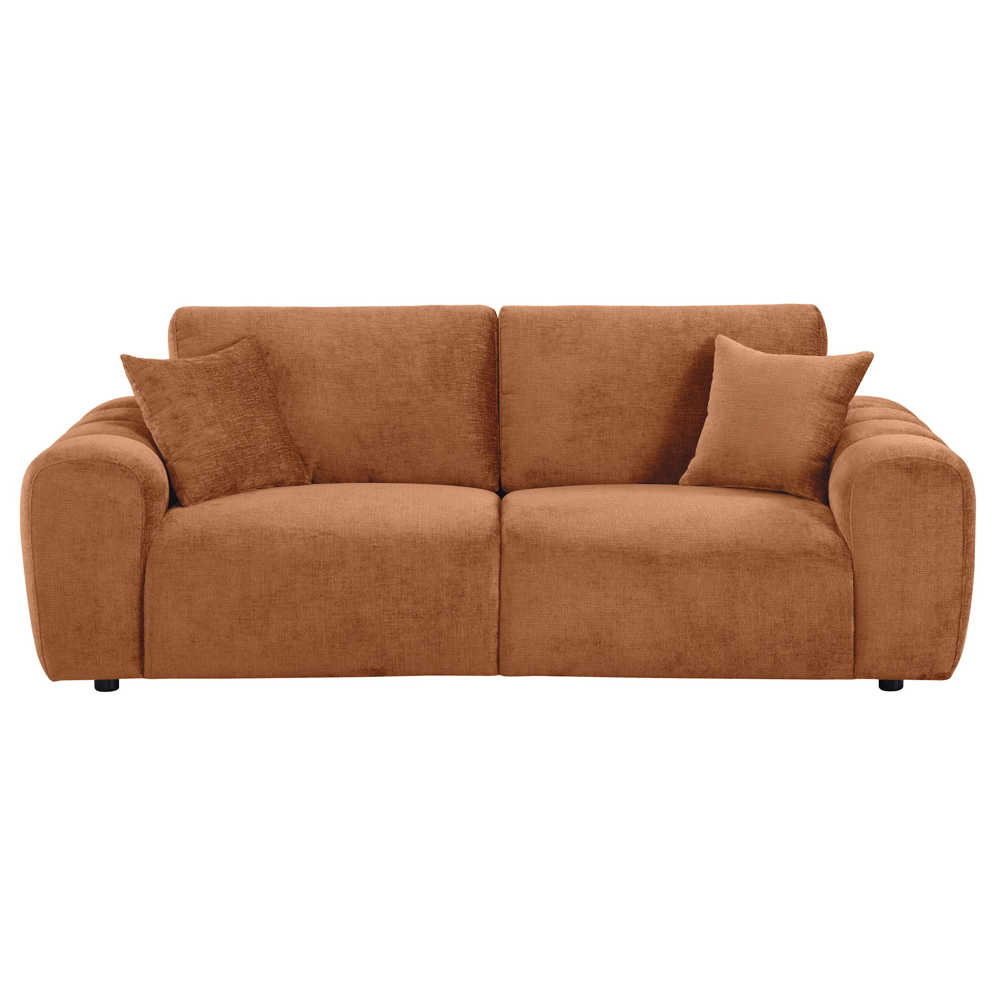 Burnett Chenille Upholstered Wide Arm Sofa Burnt Orange - Image 4