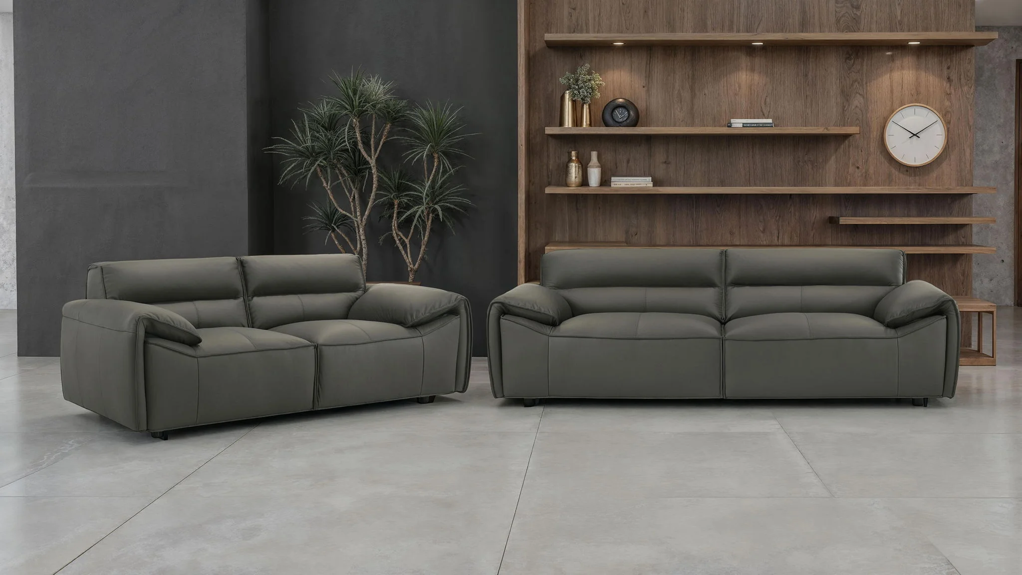 Buxton 2-piece Leather Upholstered Sofa Set Graphite