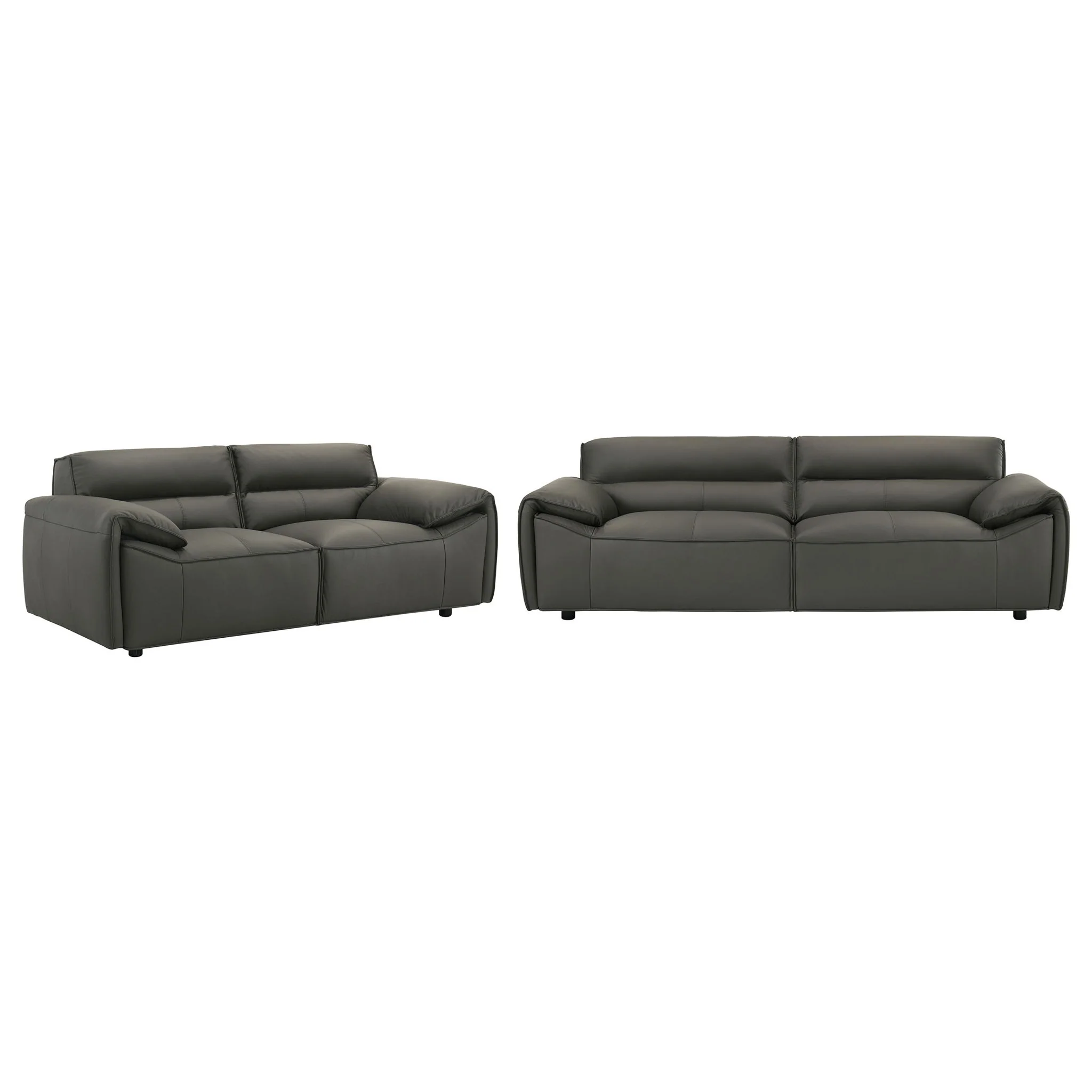 Buxton 2-piece Leather Upholstered Sofa Set Graphite - Image 3