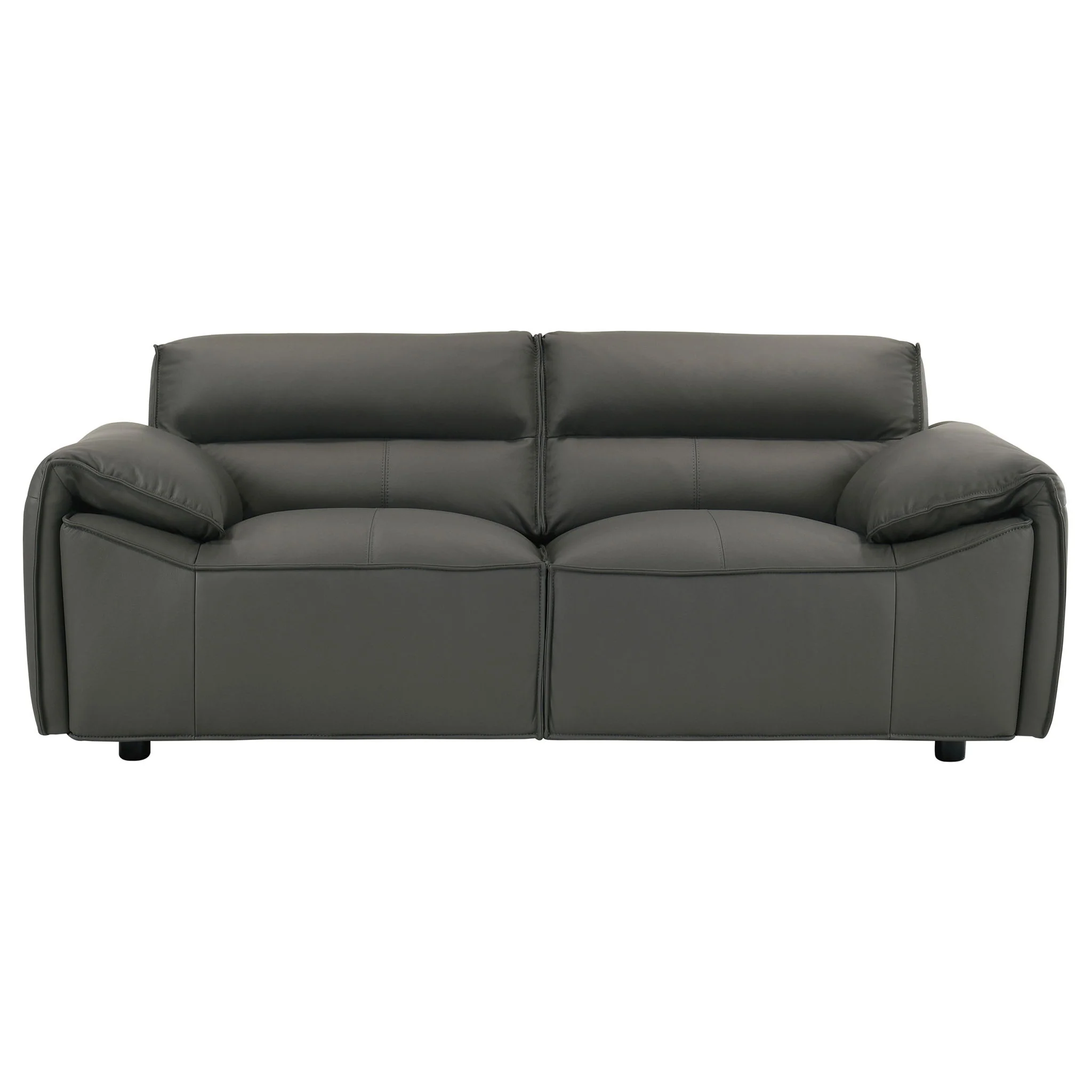 Buxton Top Grain Leather Upholstered Loveseat Graphite - Image 3