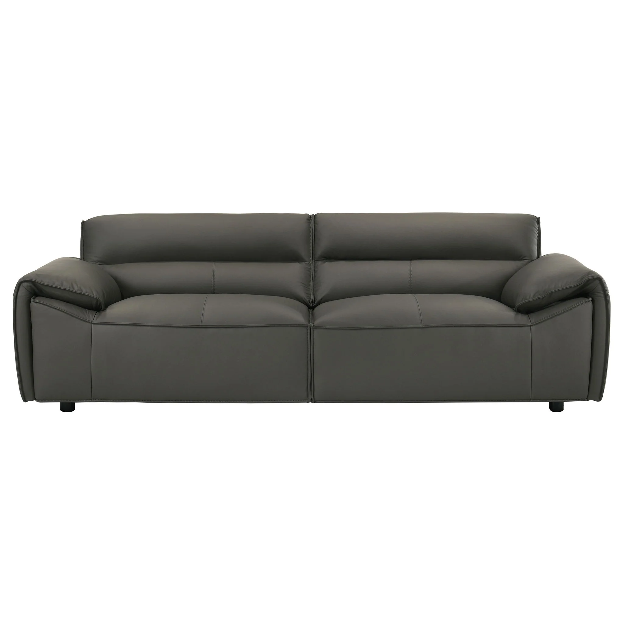 Buxton Top Grain Leather Upholstered Sofa Graphite - Image 3