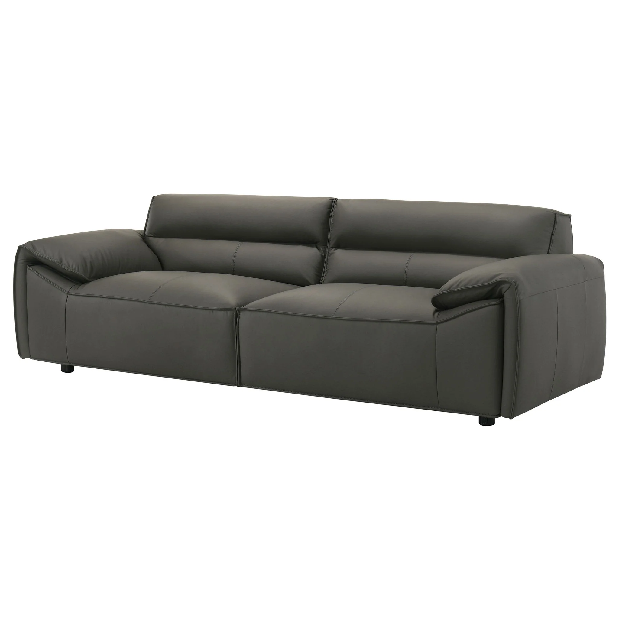 Buxton Top Grain Leather Upholstered Sofa Graphite - Image 4