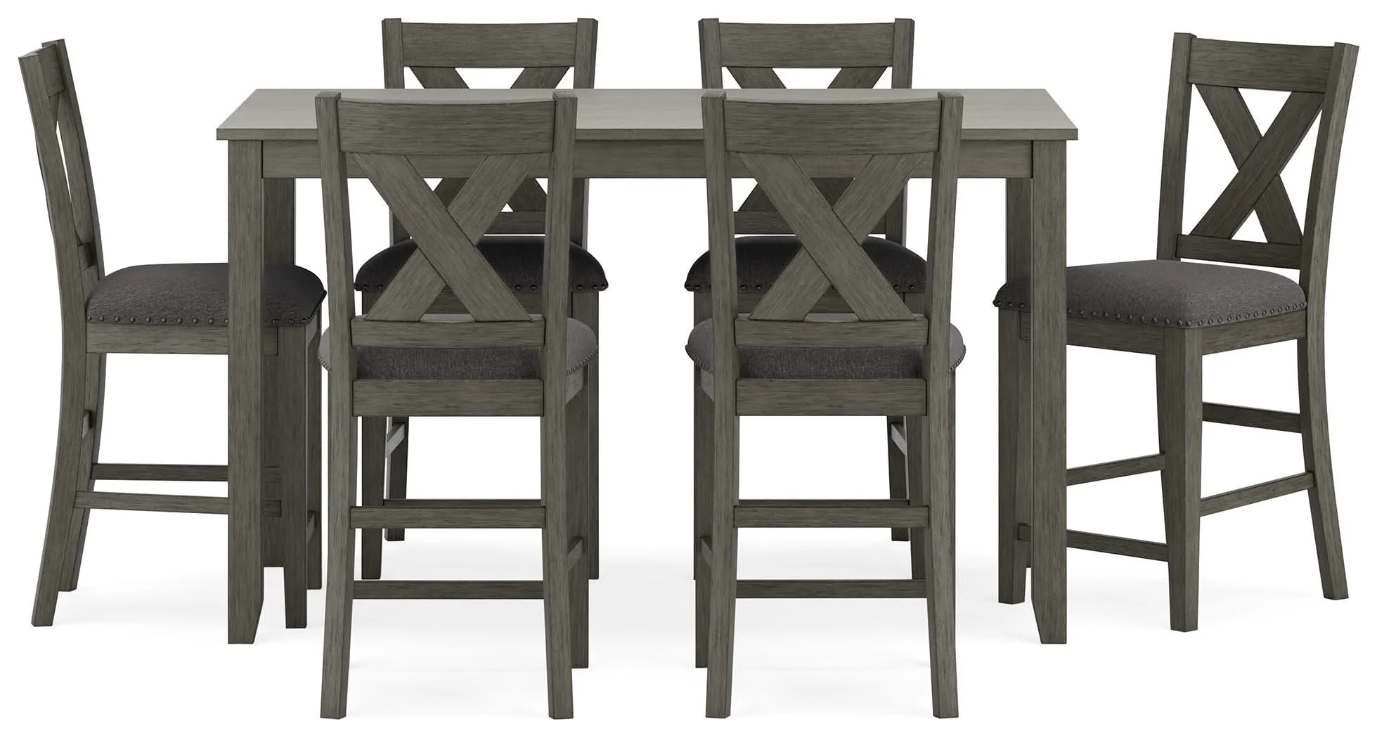 Caitbrook - Rect Drm Counter Table Set (Set of 7) - Gray - Image 3
