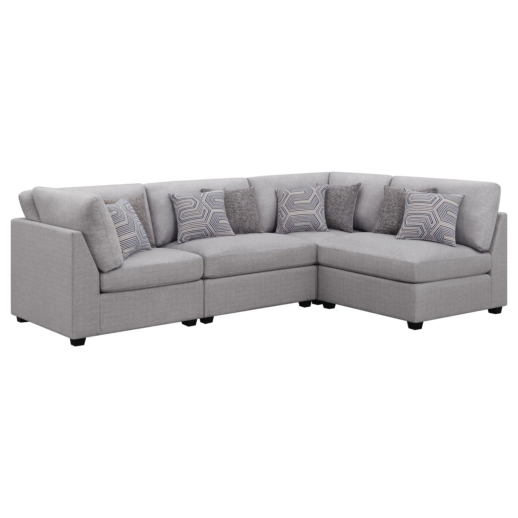 Cambria 4-piece Upholstered Modular Sectional Sofa Grey - Image 2