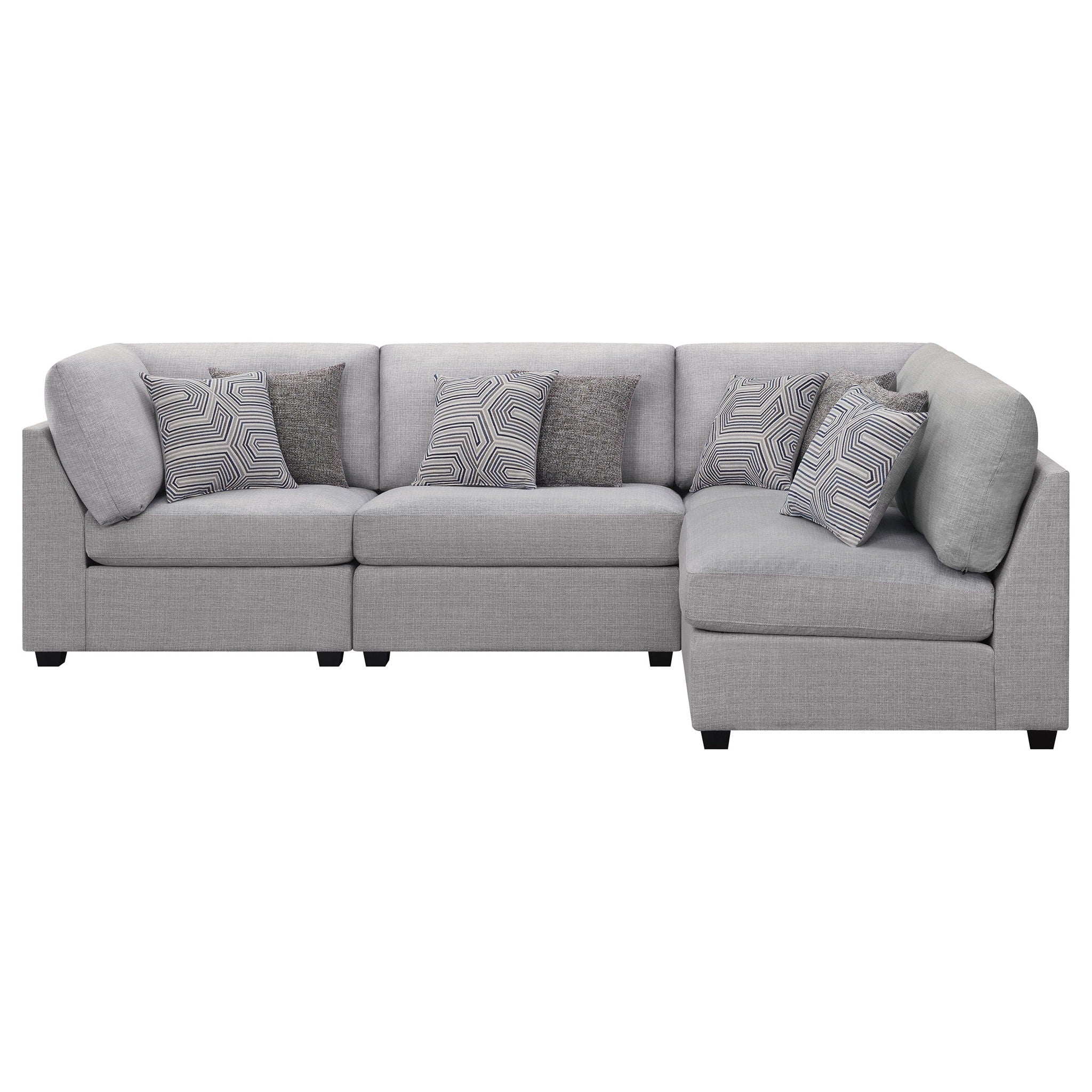 Cambria 4-piece Upholstered Modular Sectional Sofa Grey - Image 3