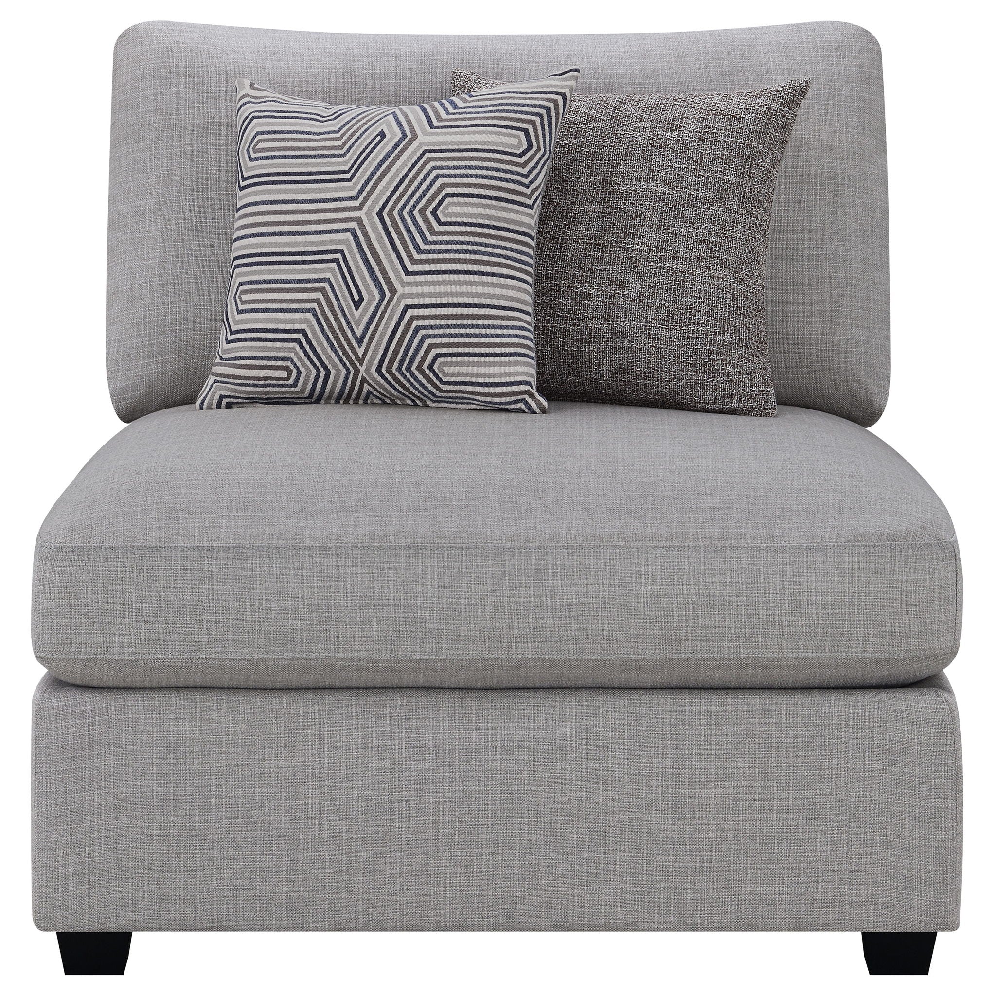 Cambria Upholstered Armless Chair Grey - Image 4